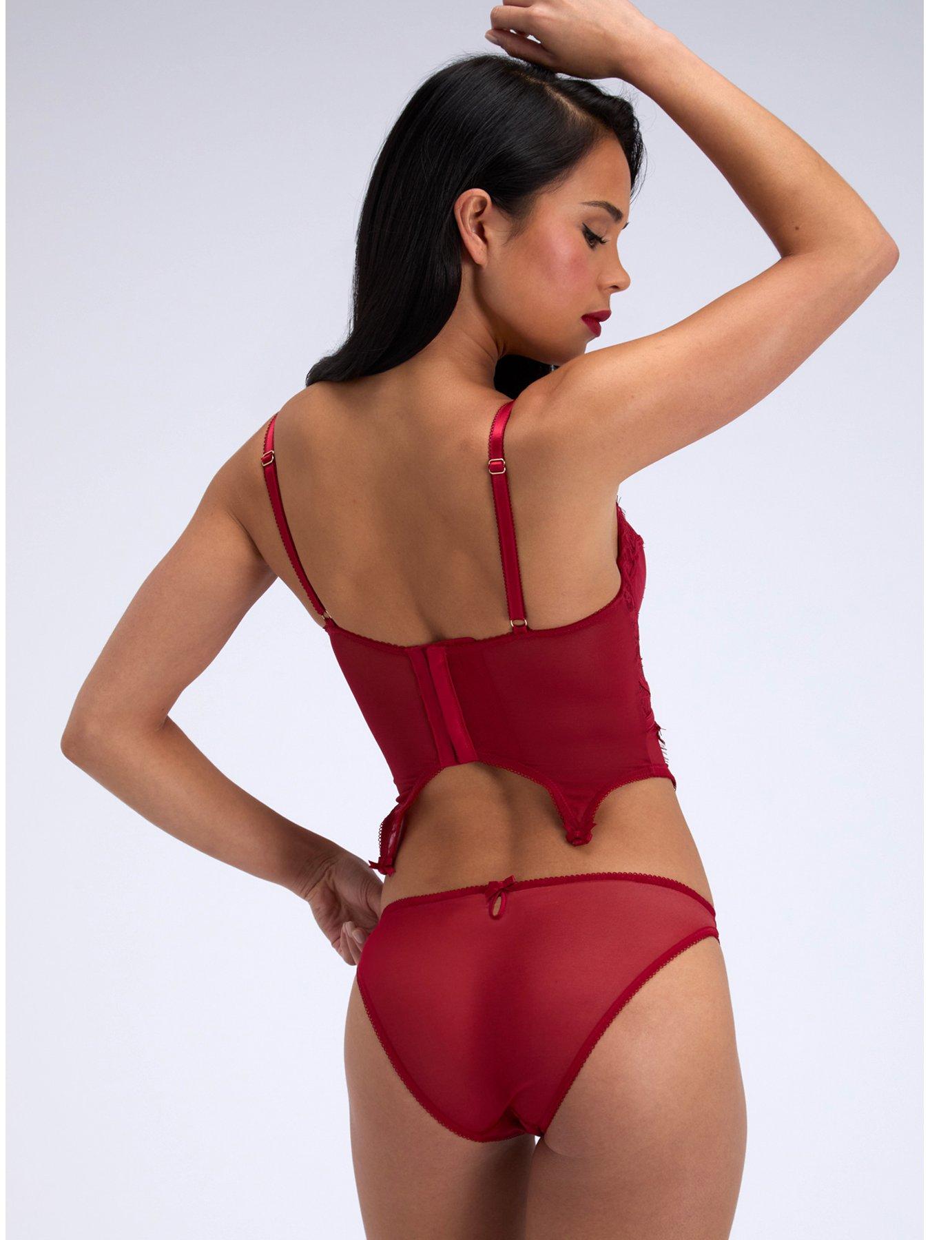 Image 2 of 5 of Boux Avenue Carmine Lace Briefs - Pillar Box Red