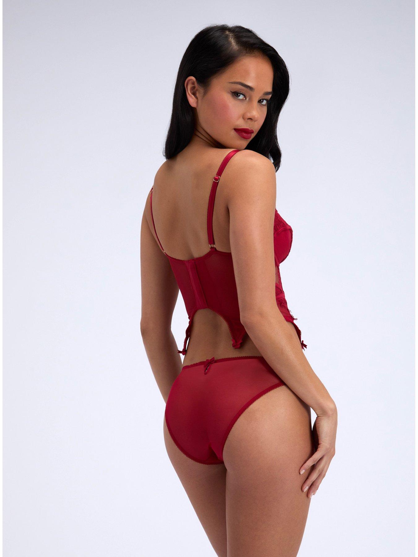 Image 5 of 5 of Boux Avenue Carmine Lace Briefs - Pillar Box Red