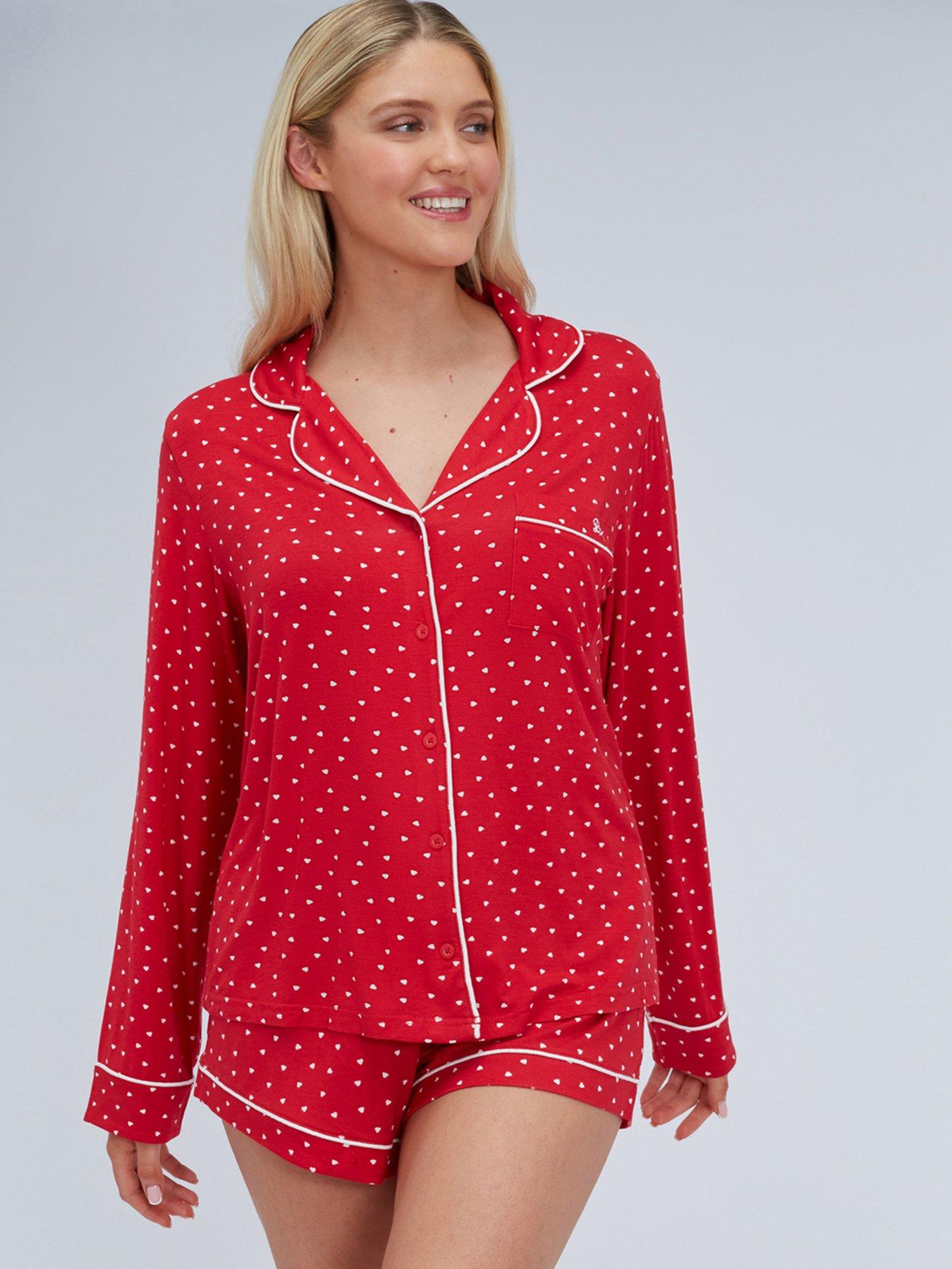 Boux Avenue Heart Modal Short Pj Set - Red