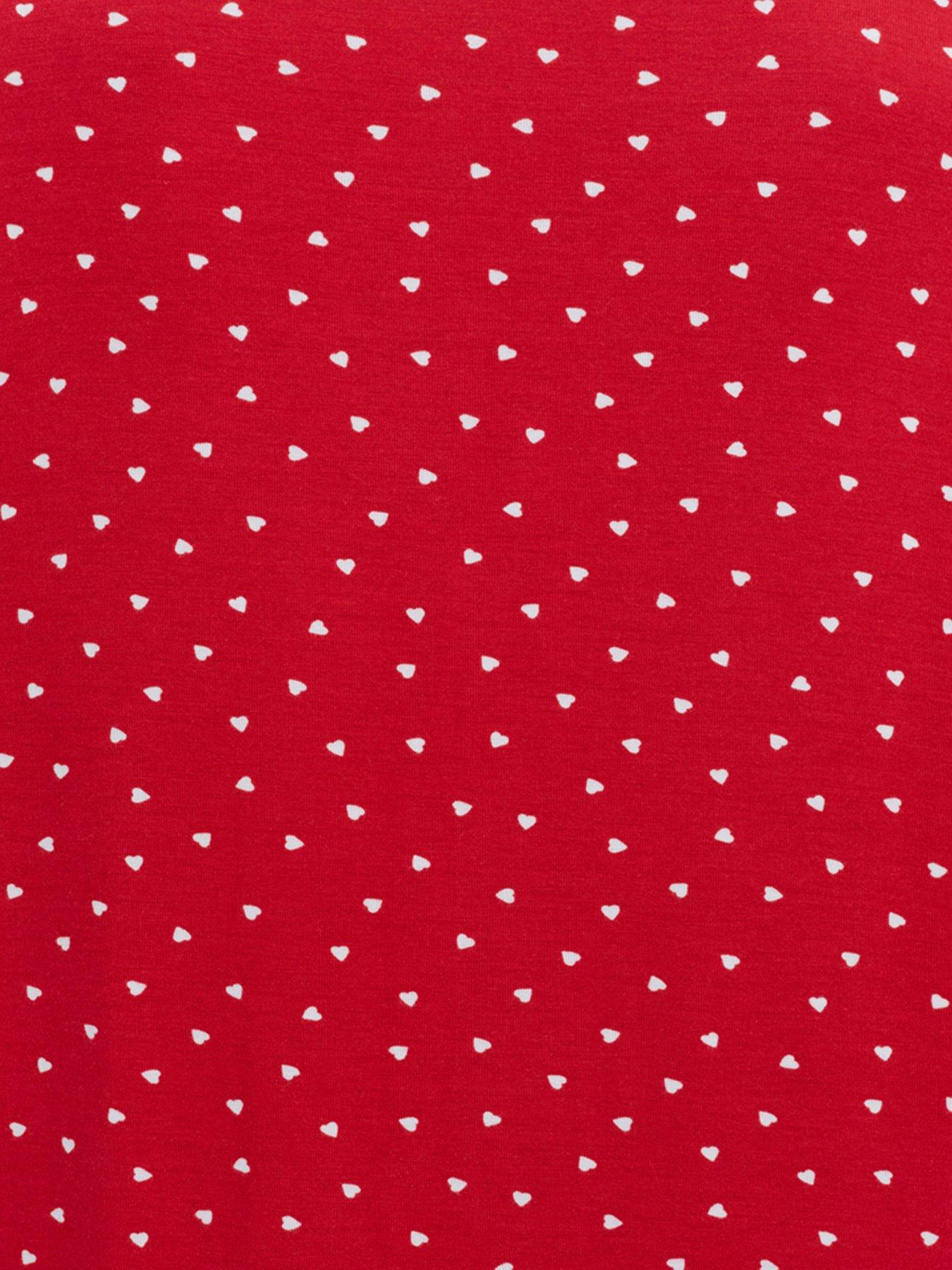 Image 6 of 6 of Boux Avenue Heart Modal Short Pj Set - Red