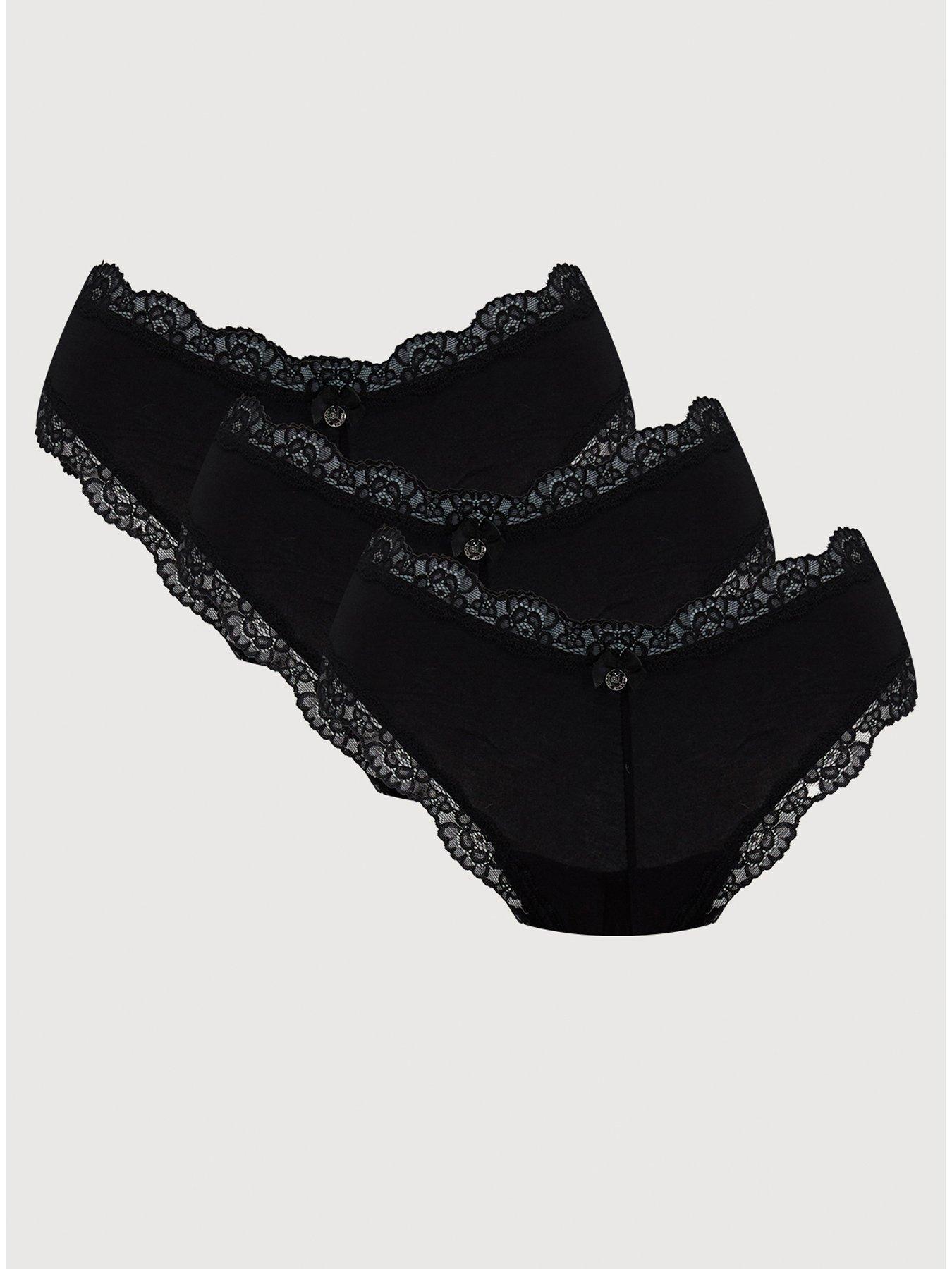 Image 1 of 6 of Boux Avenue Tatiana Brazilian Knickers 3 Pack - Black