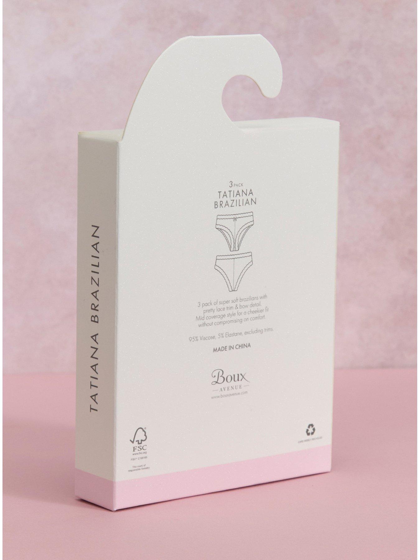 Image 6 of 6 of Boux Avenue Tatiana Brazilian Knickers 3 Pack - Black