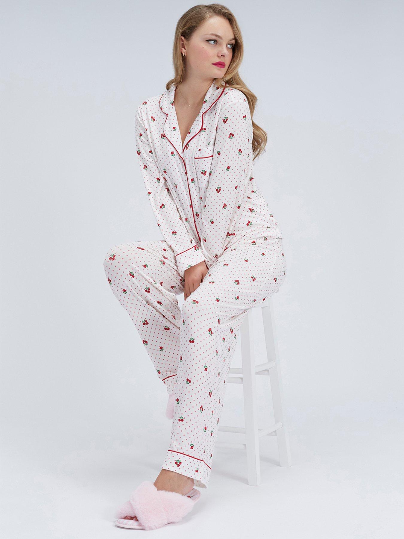 Boux Avenue Boux Avenue Polka Rose Modal Pyjama Set - Ivory Mix