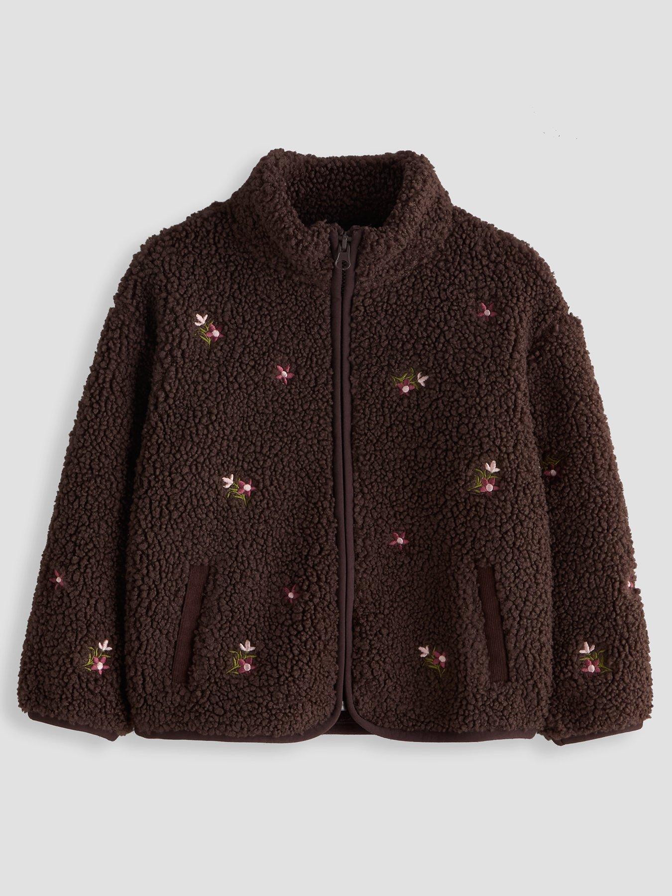 Image 1 of 4 of The Very Collection Girls Borg Zip-Through High Collar Gilet (9 months - 7 years) - Brown