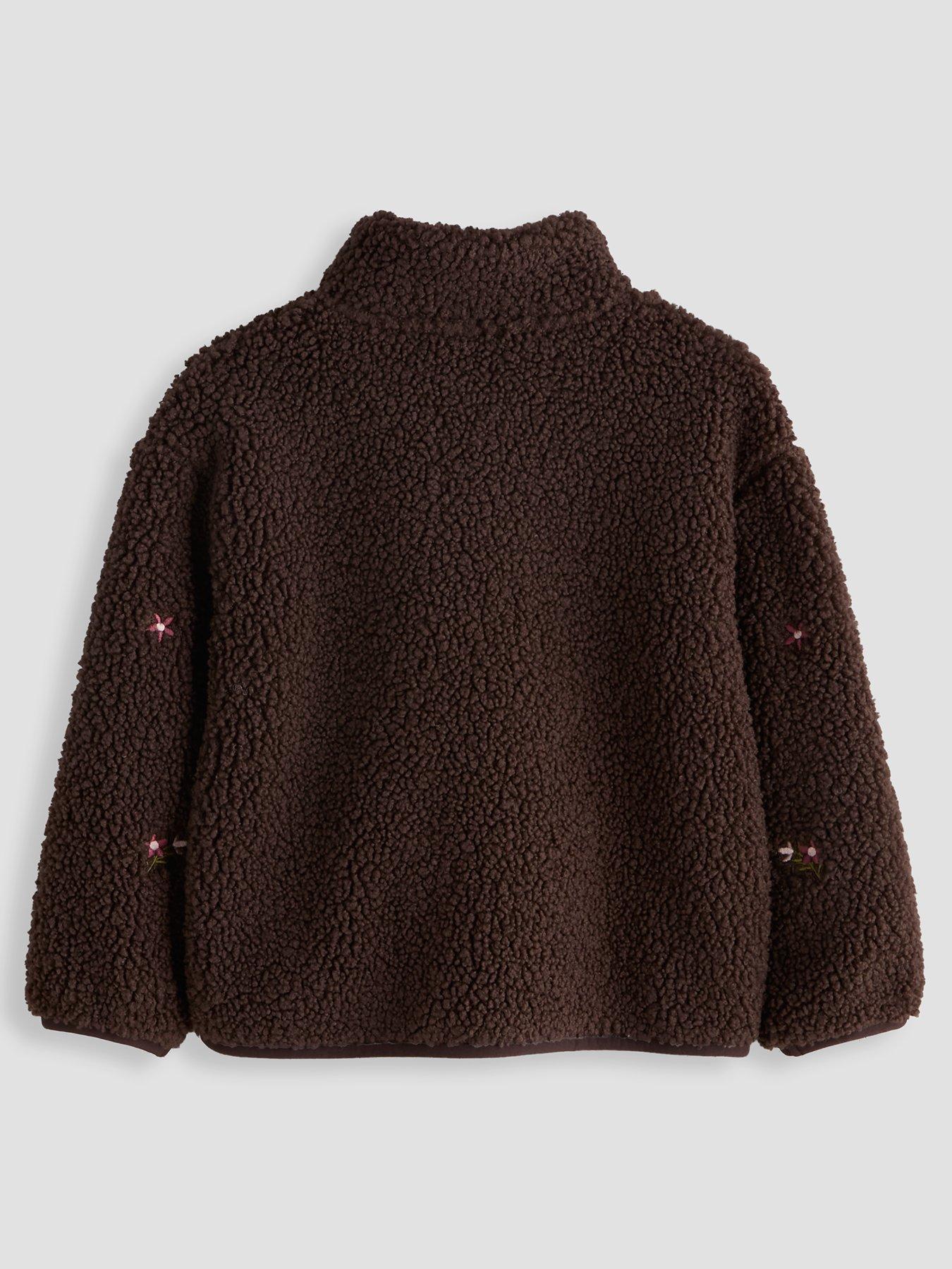 Image 2 of 4 of The Very Collection Girls Borg Zip-Through High Collar Gilet (9 months - 7 years) - Brown