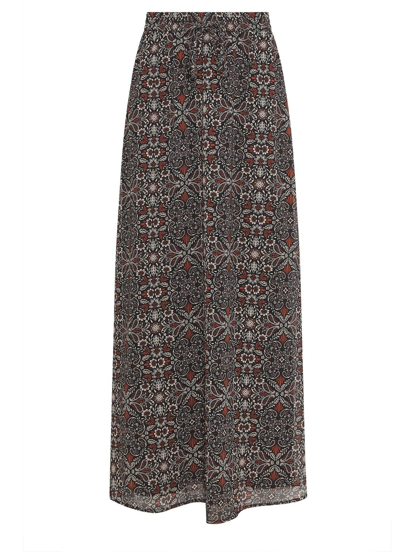 Image 5 of 5 of Long Tall Sally Boho Tie Waist Maxi Skirt - Black