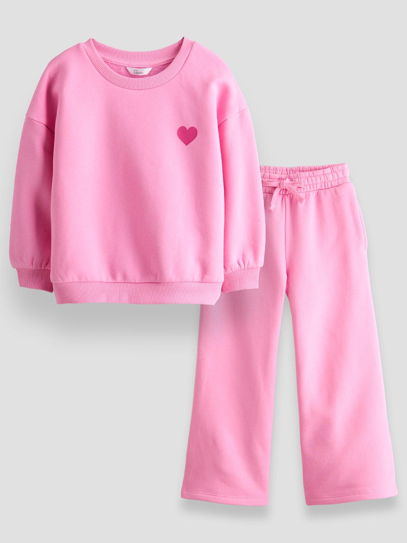 The Very Collection Girls Back Print 2-Piece Sweatshirt Set - Pink