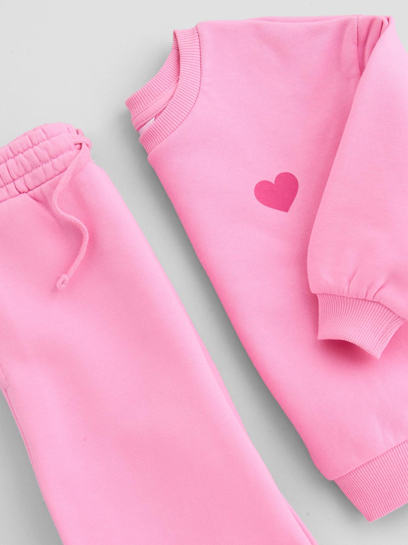 Image 3 of 5 of The Very Collection Girls Happy Fun Day Club Graphic Back Print Sweat Set - Pink