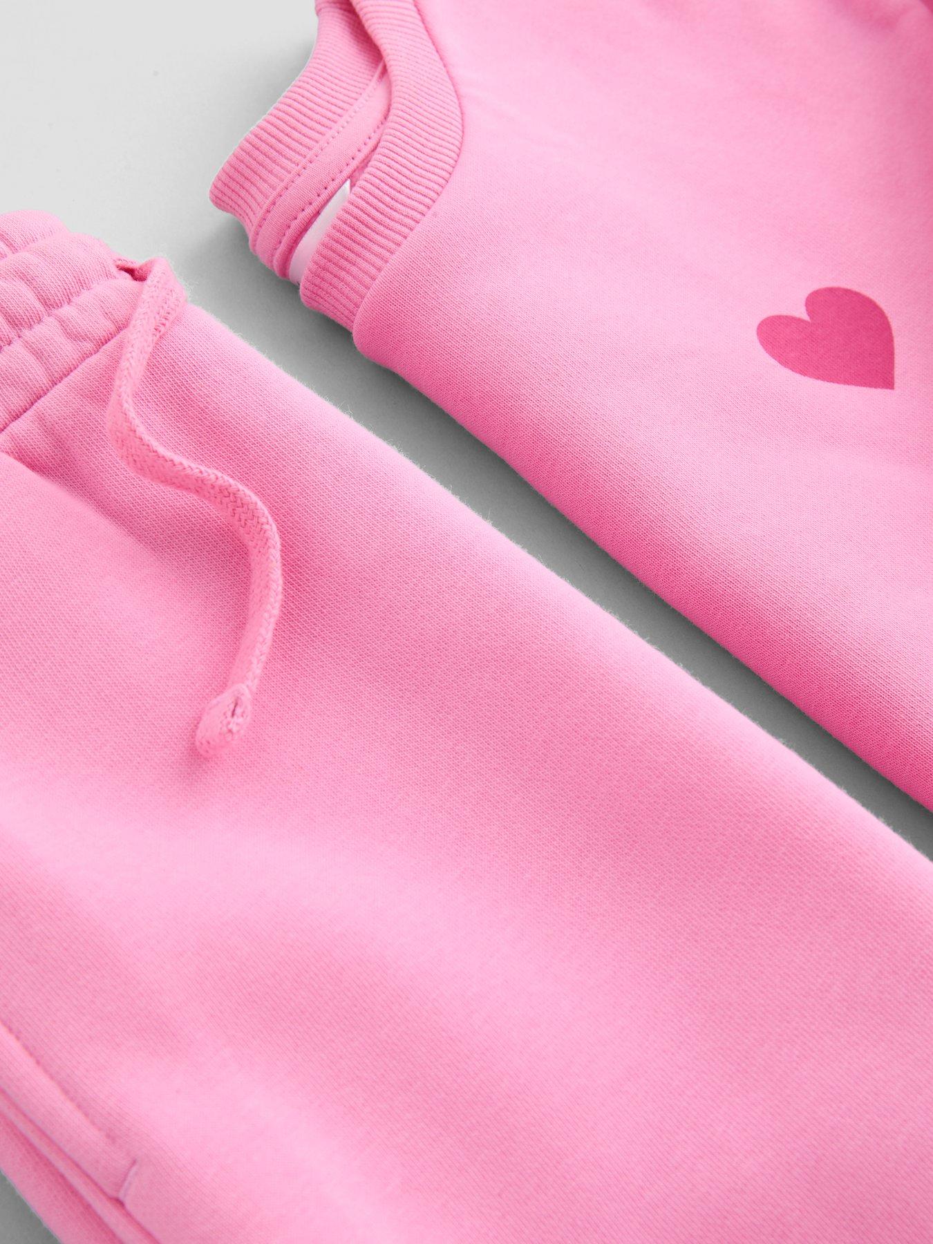 Image 4 of 5 of The Very Collection Girls Happy Fun Day Club Graphic Back Print Sweat Set - Pink