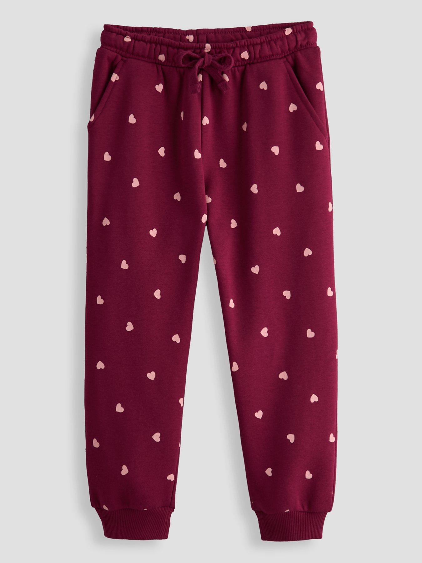 Image 1 of 4 of The Very Collection Girls Heart Cuff Leg Jogger (9 months - 7 years) - Red