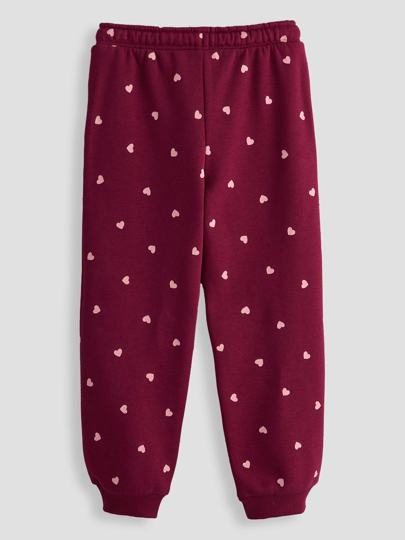 Image 2 of 4 of The Very Collection Girls Heart Cuff Leg Jogger (9 months - 7 years) - Red
