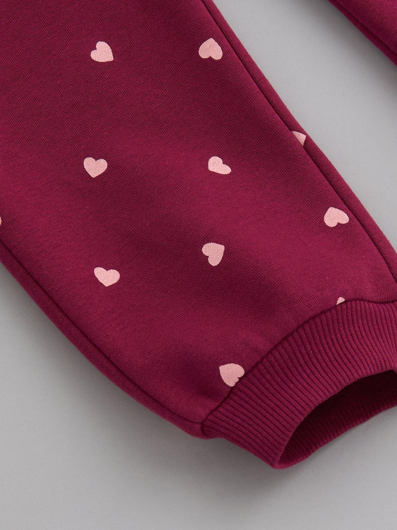 Image 4 of 4 of The Very Collection Girls Heart Cuff Leg Jogger (9 months - 7 years) - Red