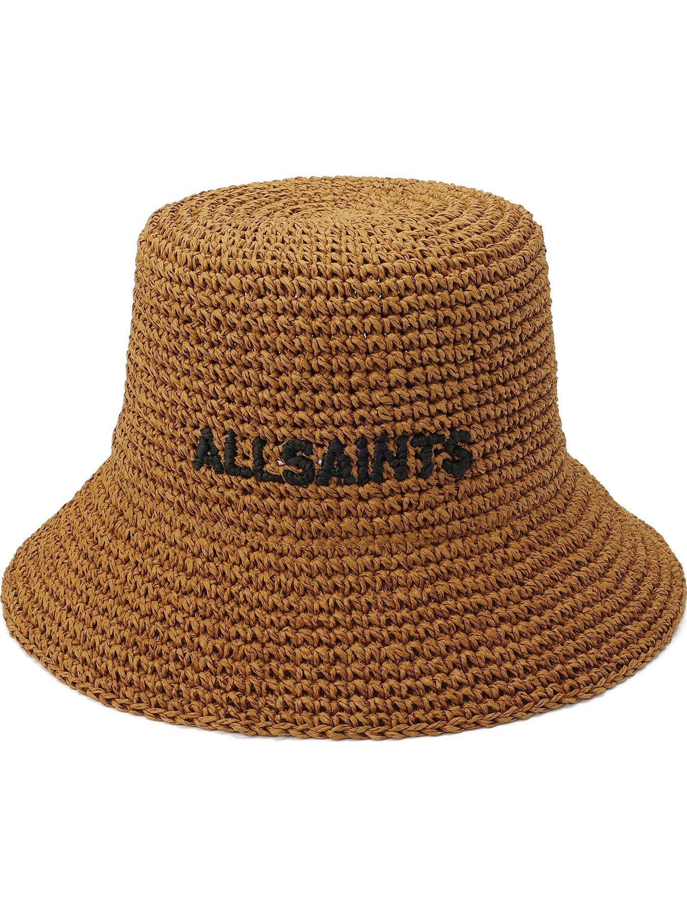 Image 1 of 3 of AllSaints Collegiate Straw Cloche - Brown