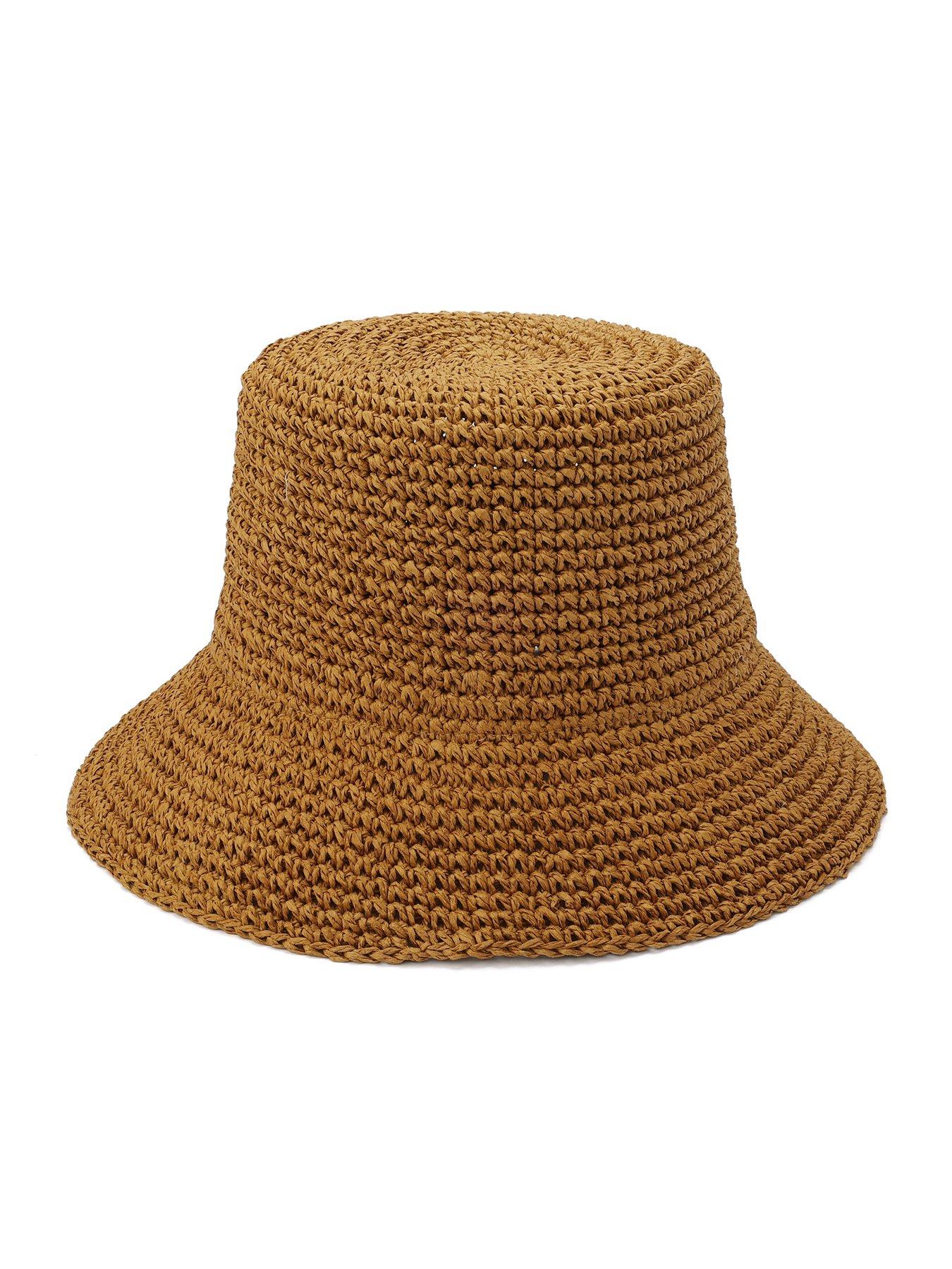 Image 2 of 3 of AllSaints Collegiate Straw Cloche - Brown