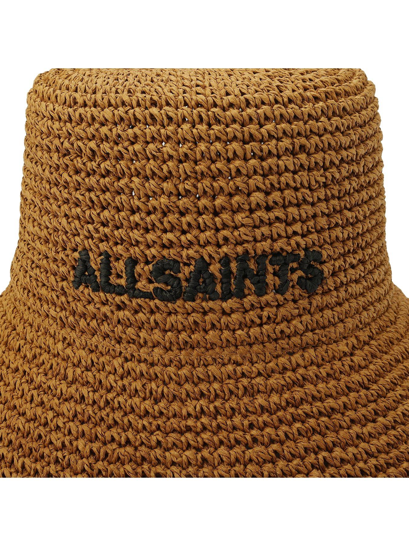 Image 3 of 3 of AllSaints Collegiate Straw Cloche - Brown