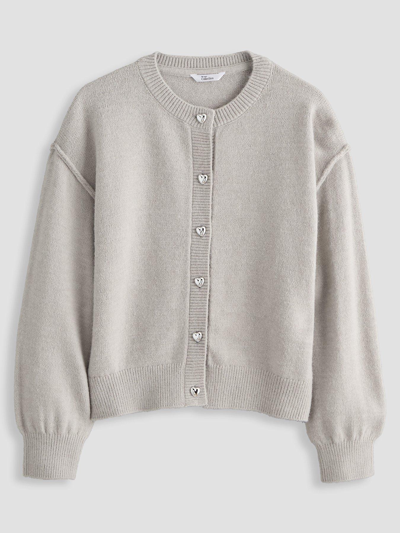 The Very Collection Girls Seam Detail Cardigan - Grey