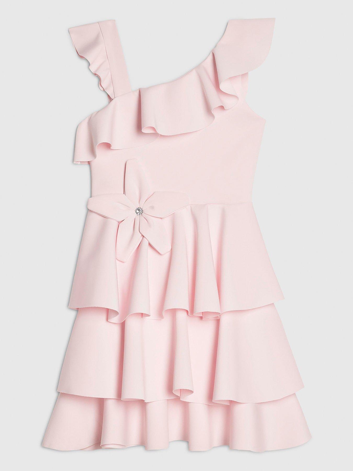 River Island Older Girls Scuba Dress - Pink