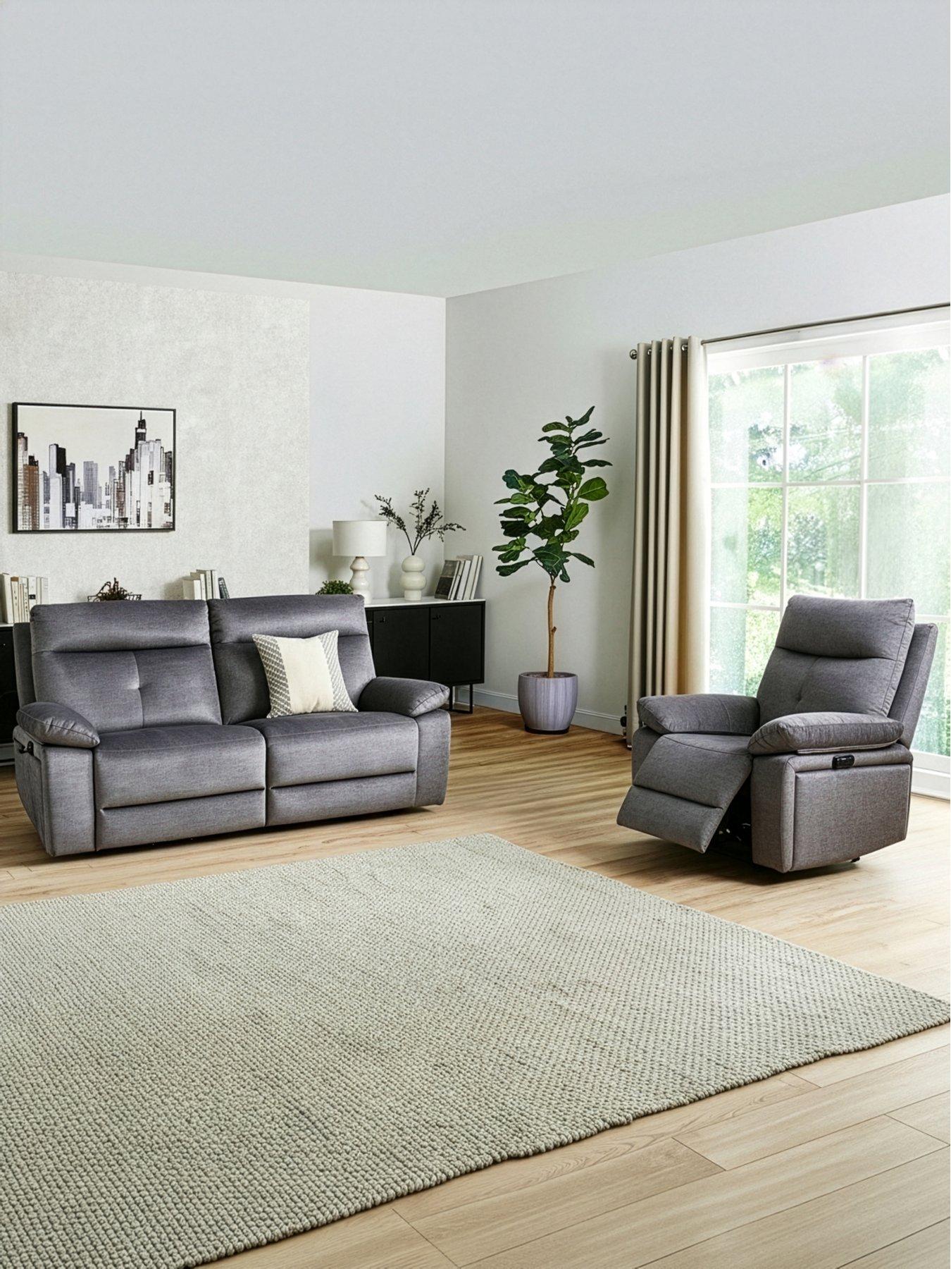 The Very Collection Ivana Fabric Recliner 3 Seater + Chair - FSC® Certified