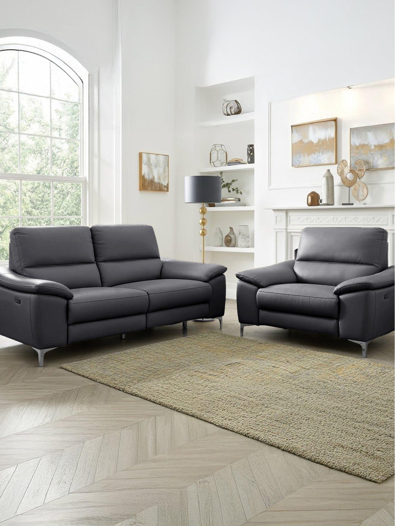 The Very Collection: Pavilion Leather 3 Seater + Chair