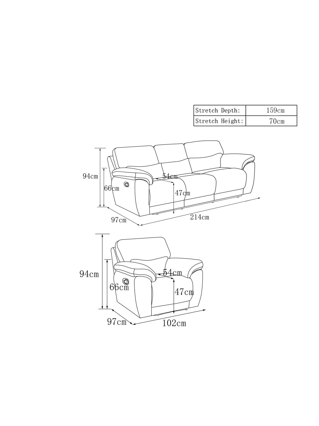 Image 5 of 5 of The Very Collection Santori Fabric 3 Seater + Chair