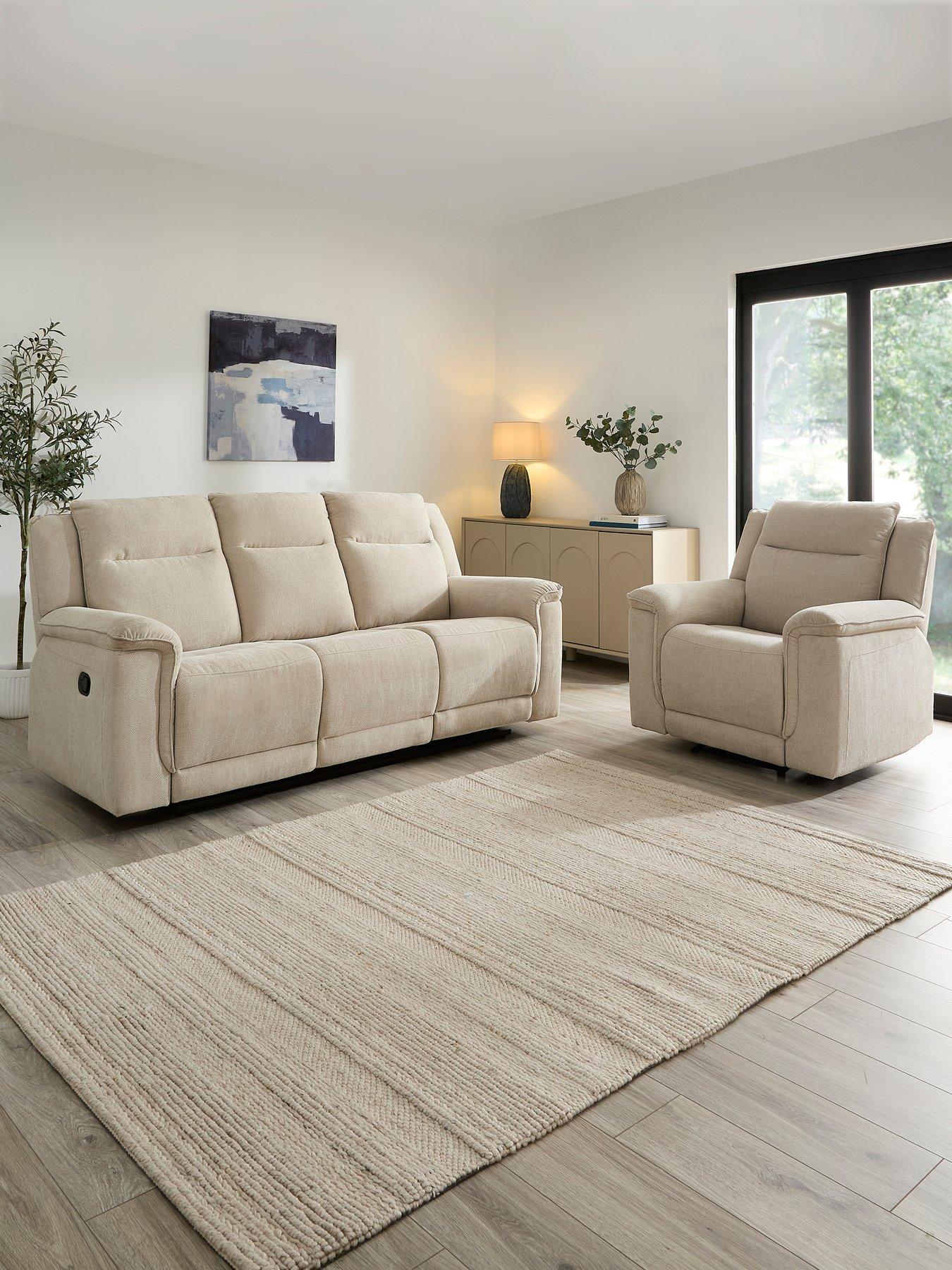 Image 1 of 7 of The Very Collection Miro Fabric 3 Seater + Chair