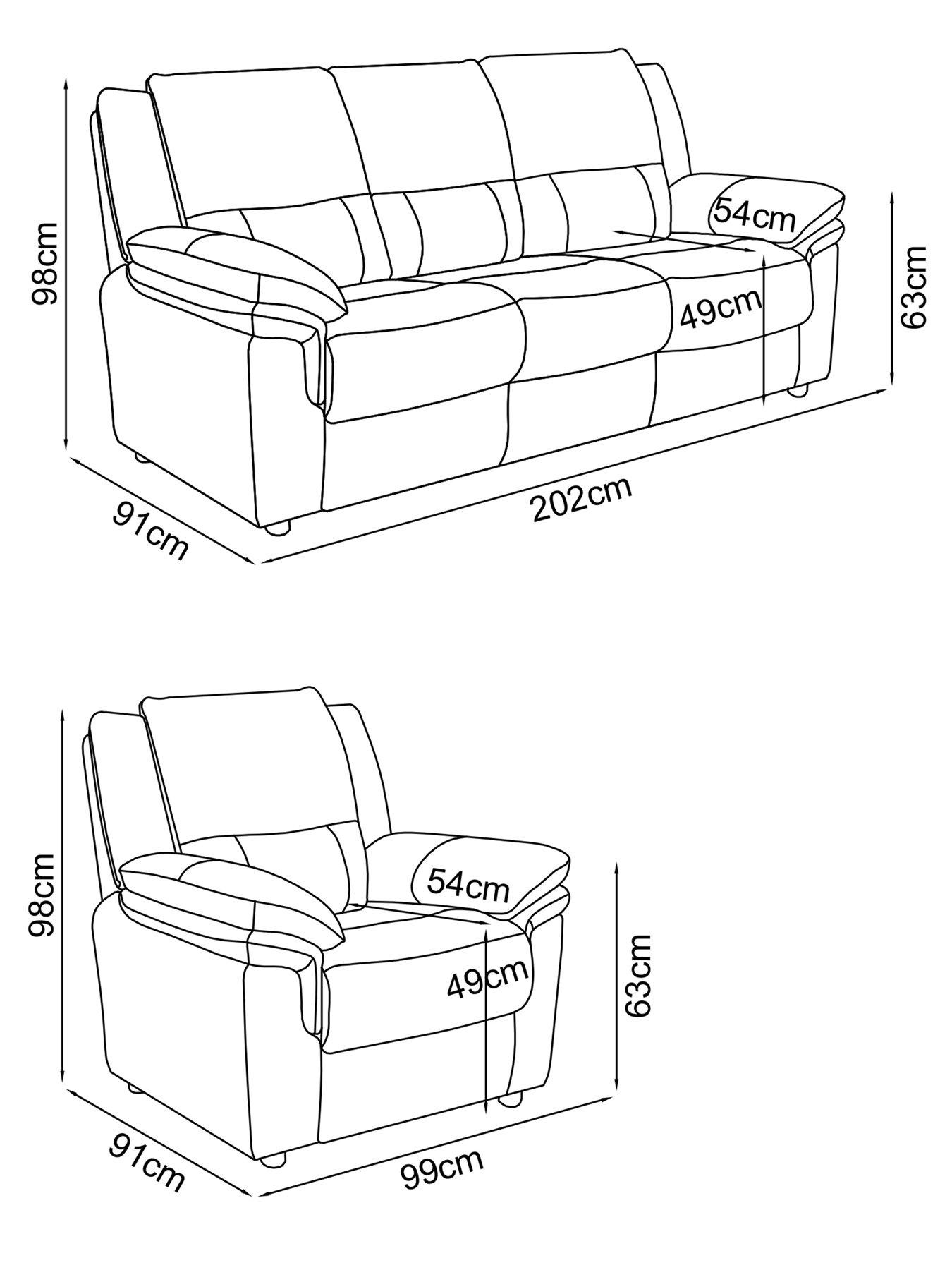 Image 5 of 6 of The Very Collection Albion Faux Leather Static 3 Seater + Chair