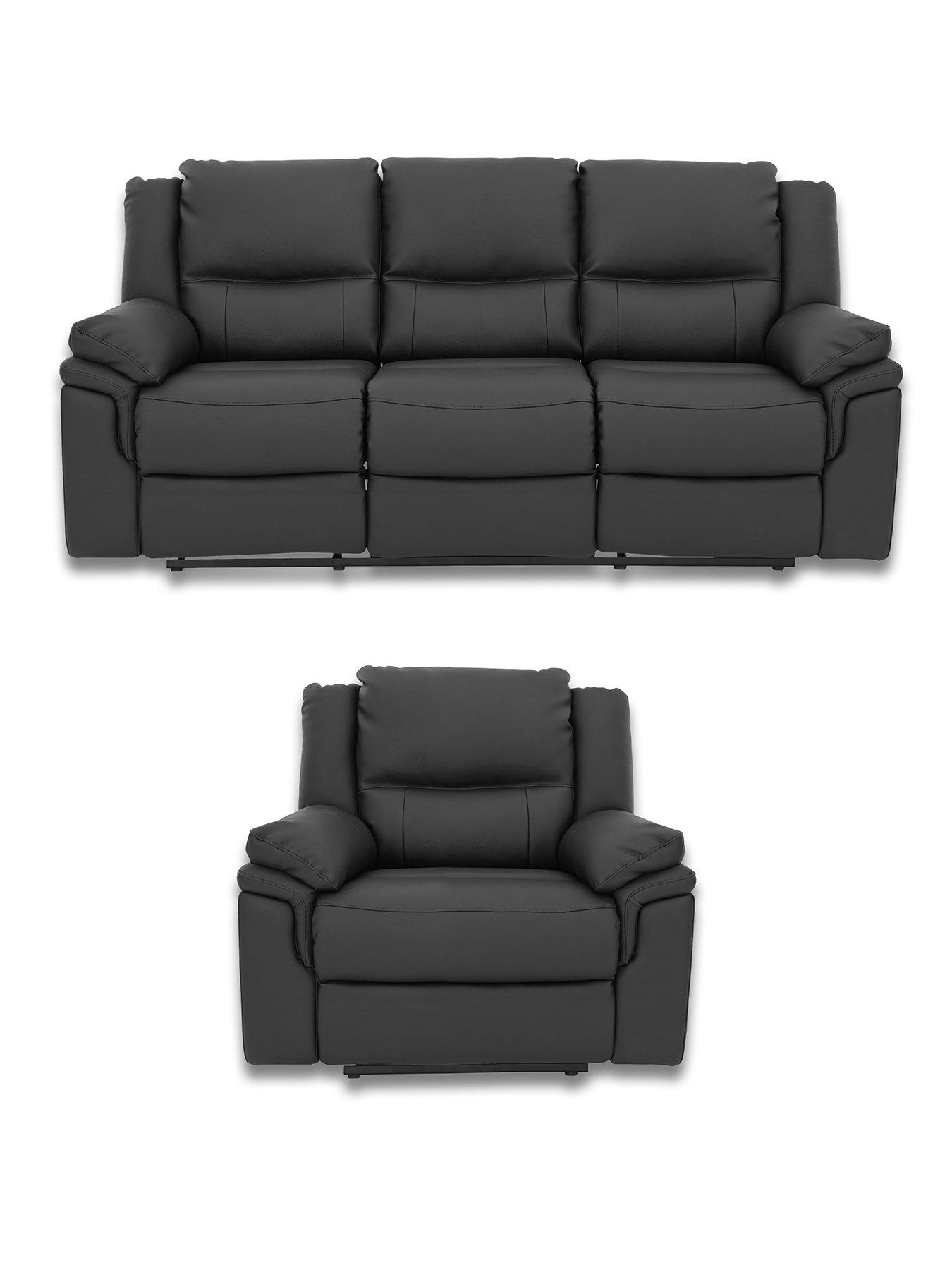 The Very Collection Albion Leather Recliner 3 Seater + Chair