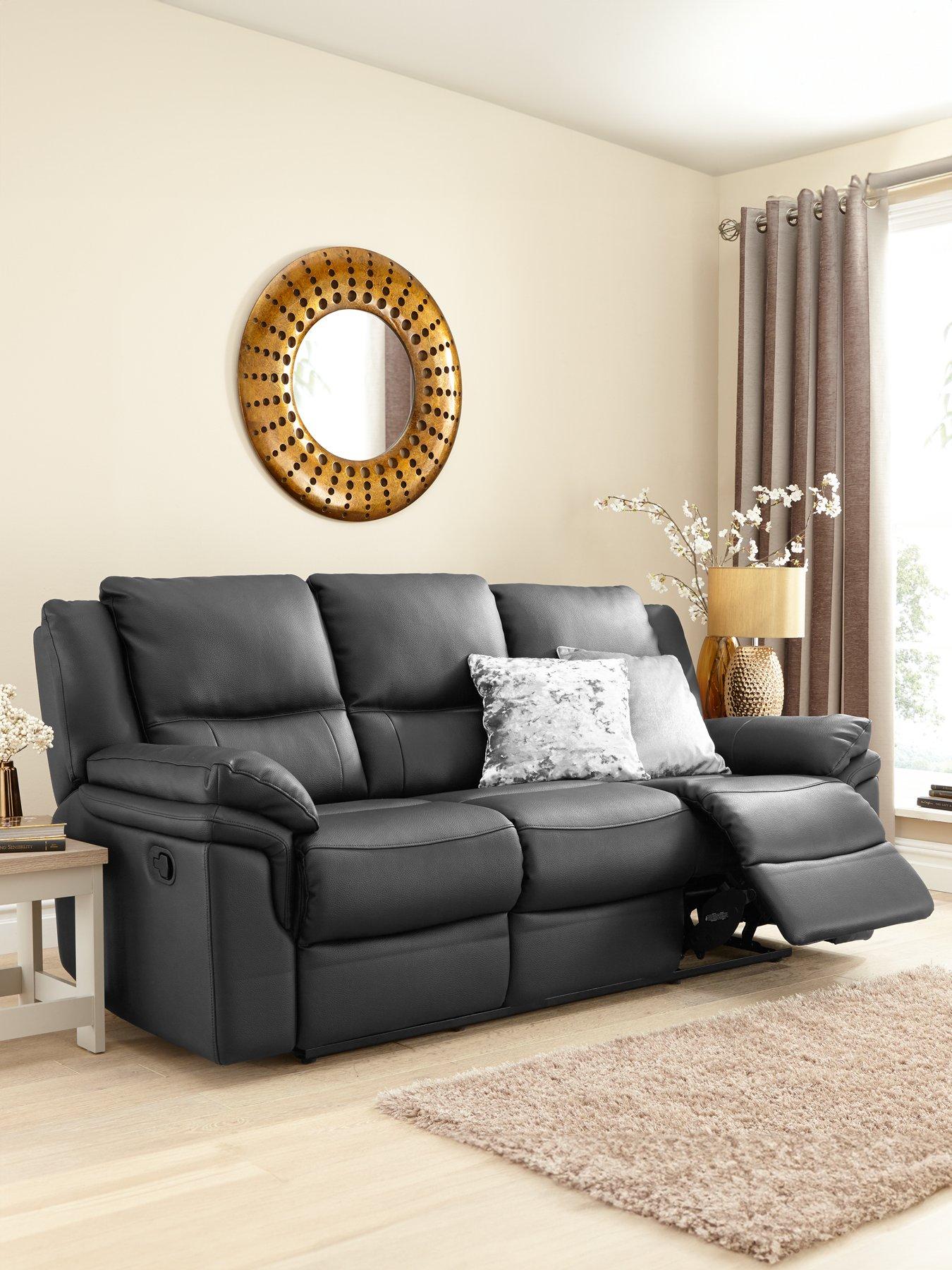 Image 3 of 4 of The Very Collection Albion Faux Leather Recliner 3 Seater + Chair