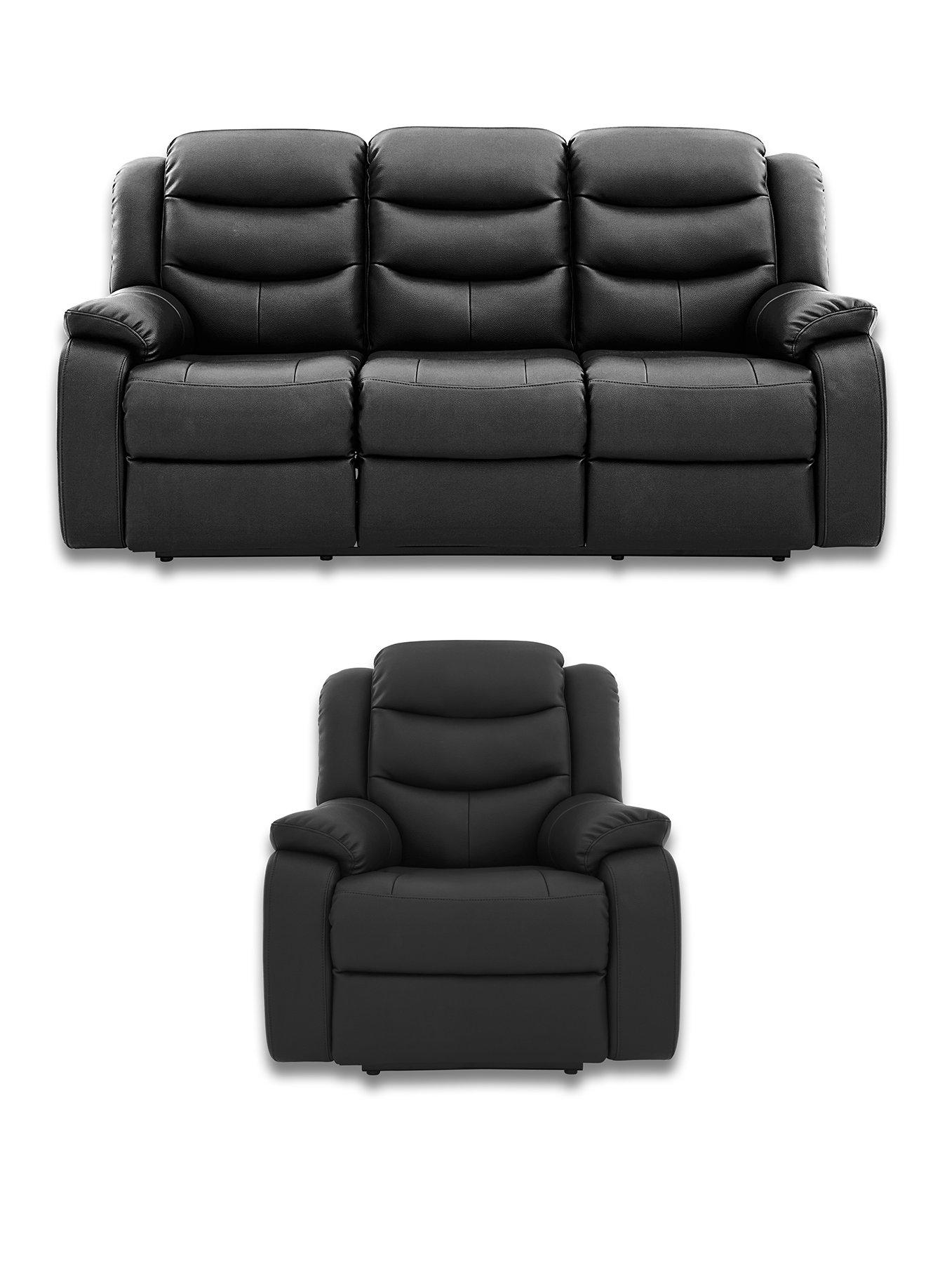 The Very Collection Rothbury Faux Leather 3 Seater + Chair