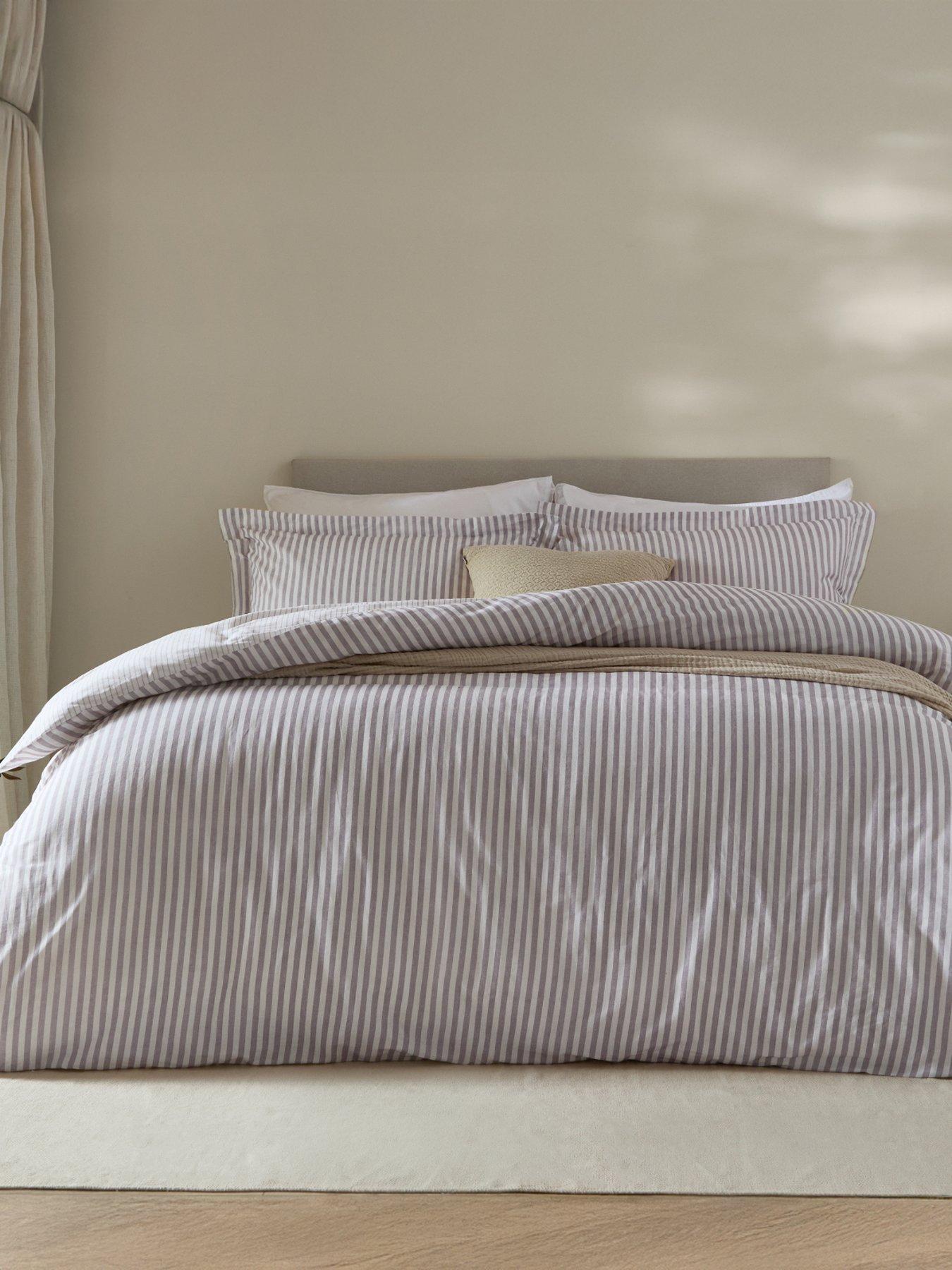 George Mauve Yard Hebden Mélange Stripe Pillowcase Pair - Image 5