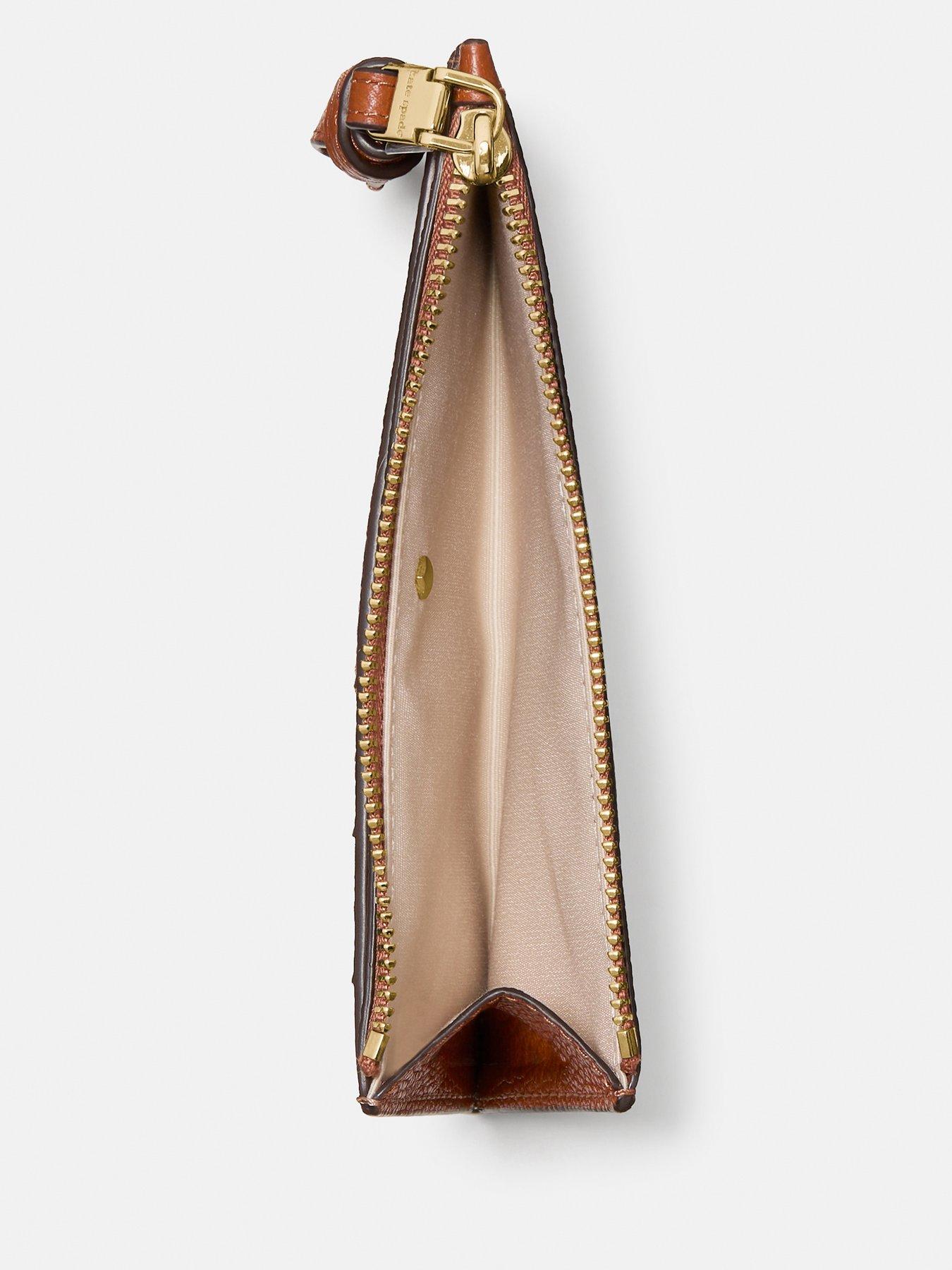 Image 5 of 5 of Kate Spade New York Loop Pebbled Leather Zip Card Case - Beige
