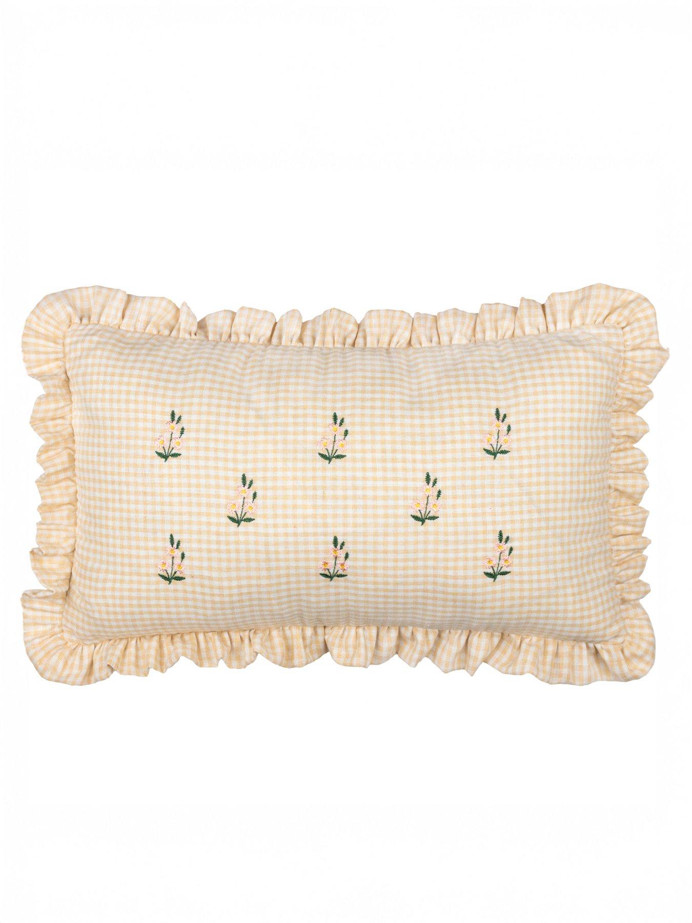 Furn Les Petite Fleurs 30x50 Polyester Cushion Yellow