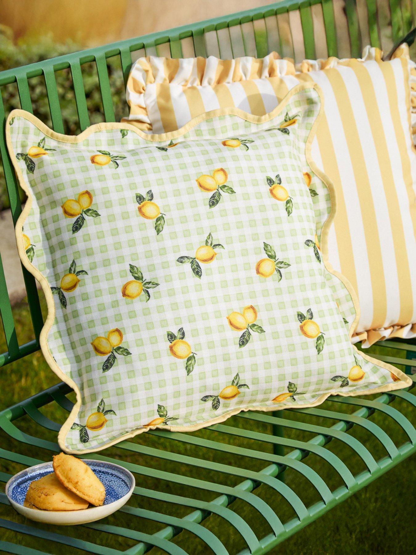 Image 1 of 6 of Furn Fruits Lemons 45X45 Outdoor Polyester Cushion Sage