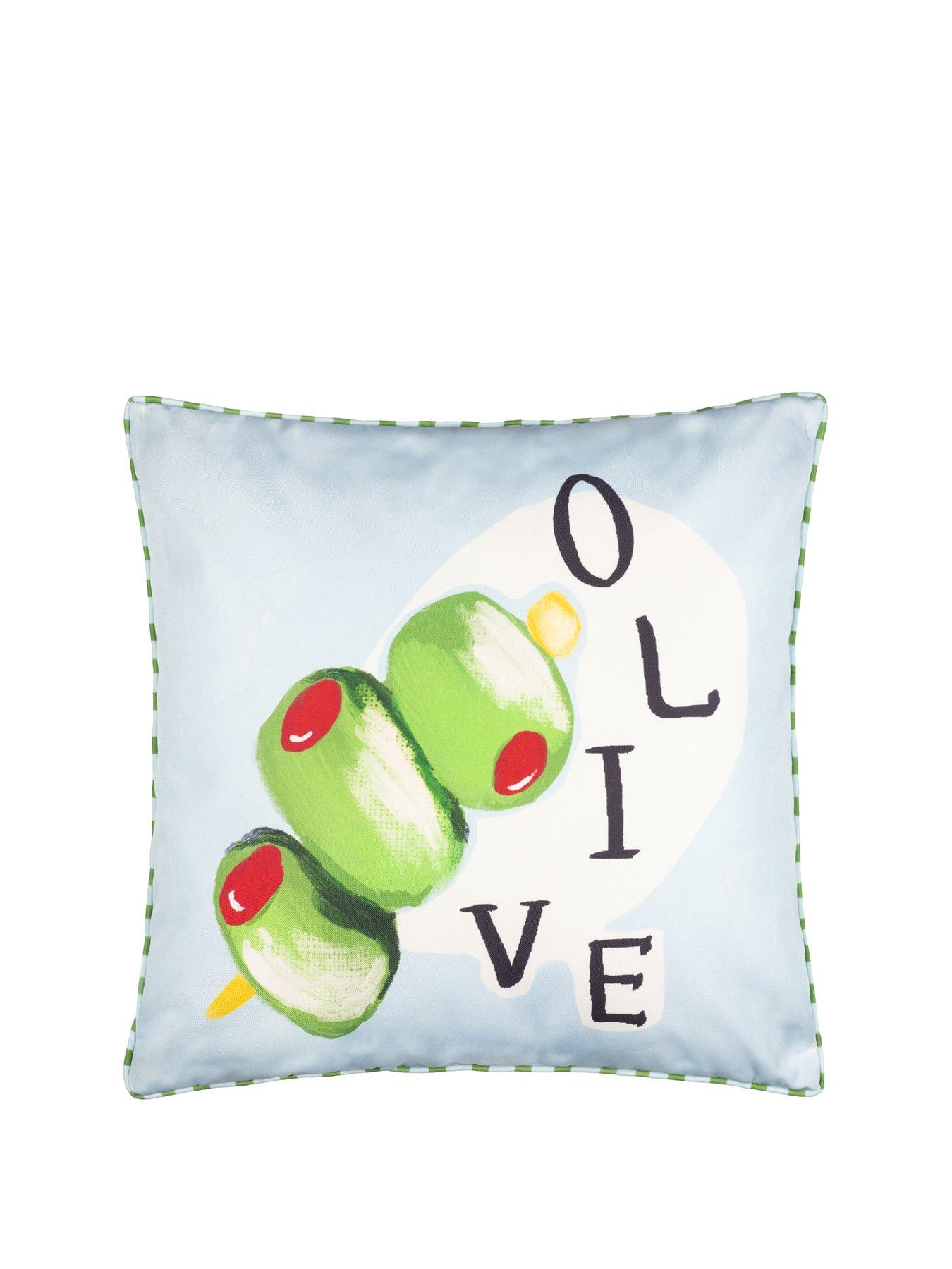 Image 2 of 6 of Furn Mediterranean Olive 45X45 Outdoor Polyester Cushion Olive/Blue