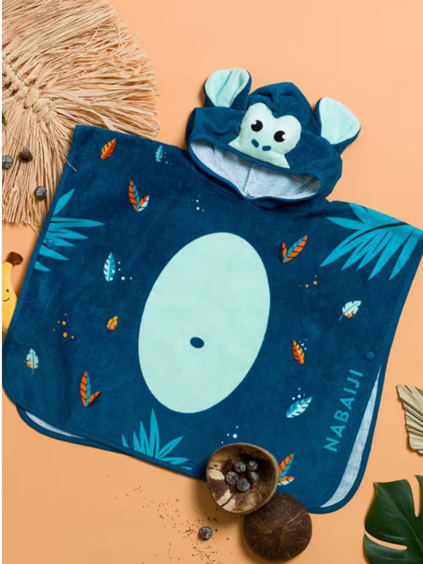 Image 2 of 4 of Decathlon Kids Bath Poncho Cotton - Monkey - age 1-3 years