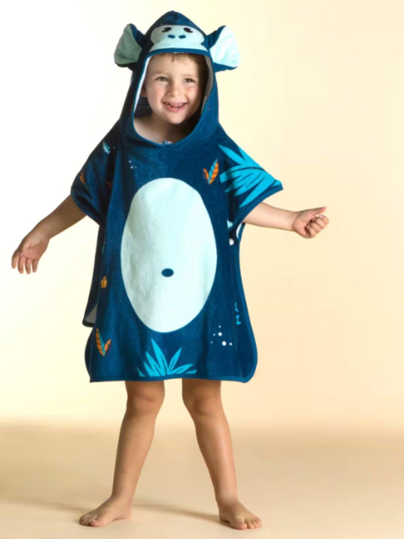 Image 3 of 4 of Decathlon Kids Bath Poncho Cotton - Monkey - age 1-3 years