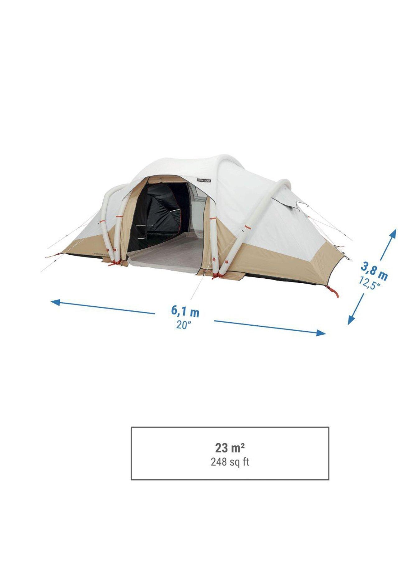 Image 2 of 8 of Decathlon 4-person, 2-bedroom Inflatable Camping Tent, Air Seconds 4.2