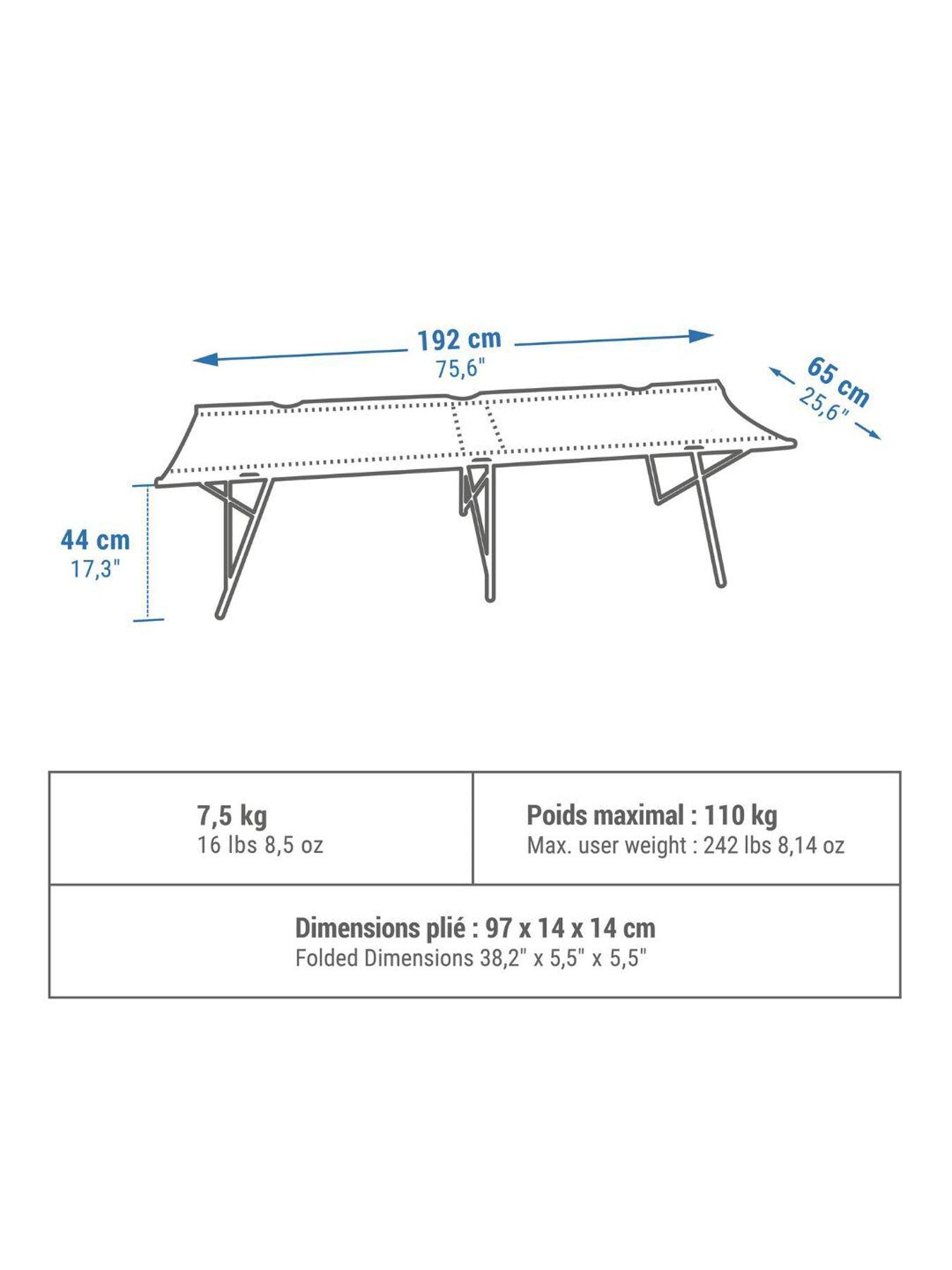 Image 2 of 5 of Decathlon CAMP BED FOR CAMPING - CAMP BED SECOND 65 CM - 1 PERSON