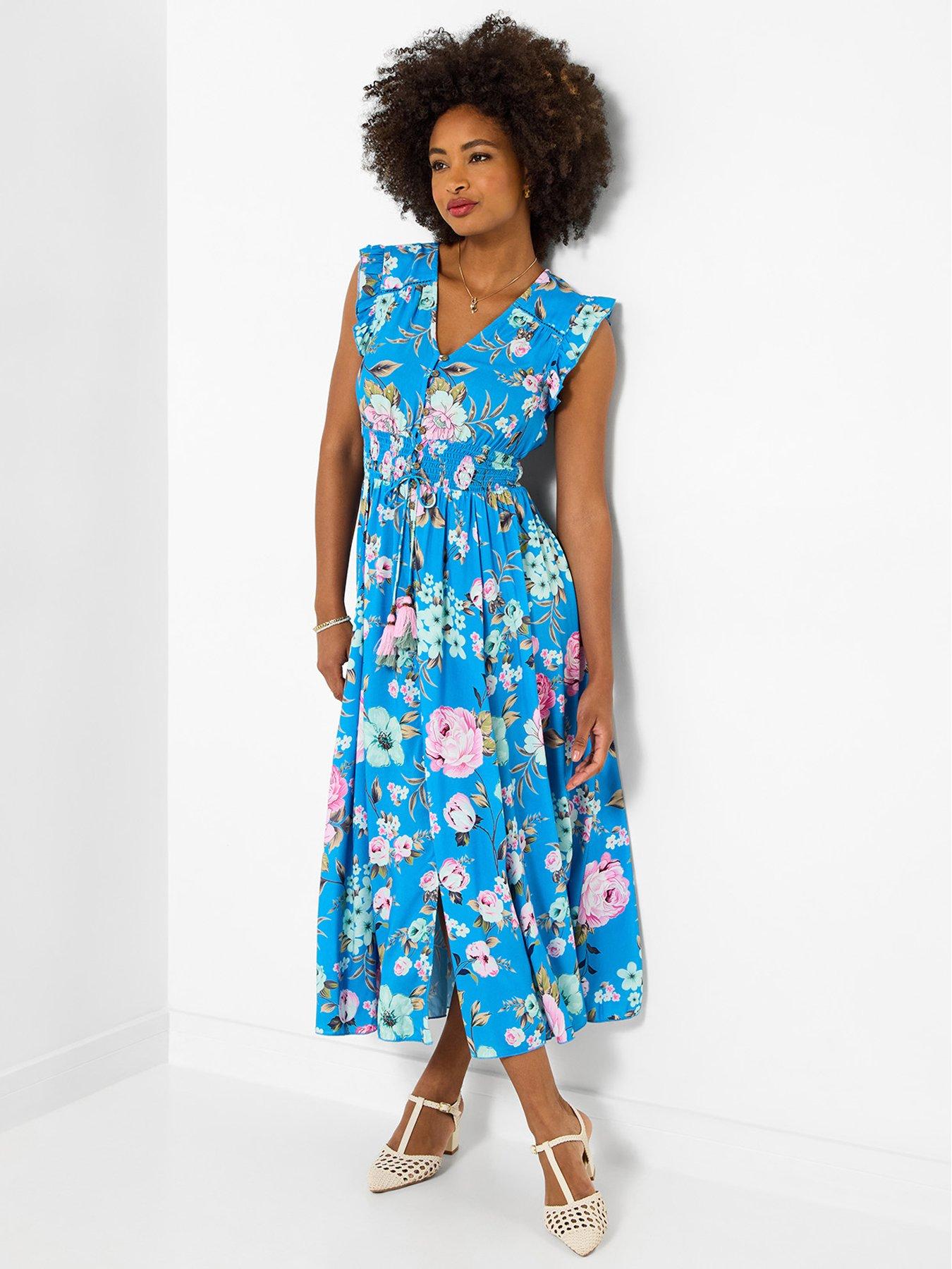 Image 2 of 6 of Joe Browns Millie Floral Midi Dress - Blue