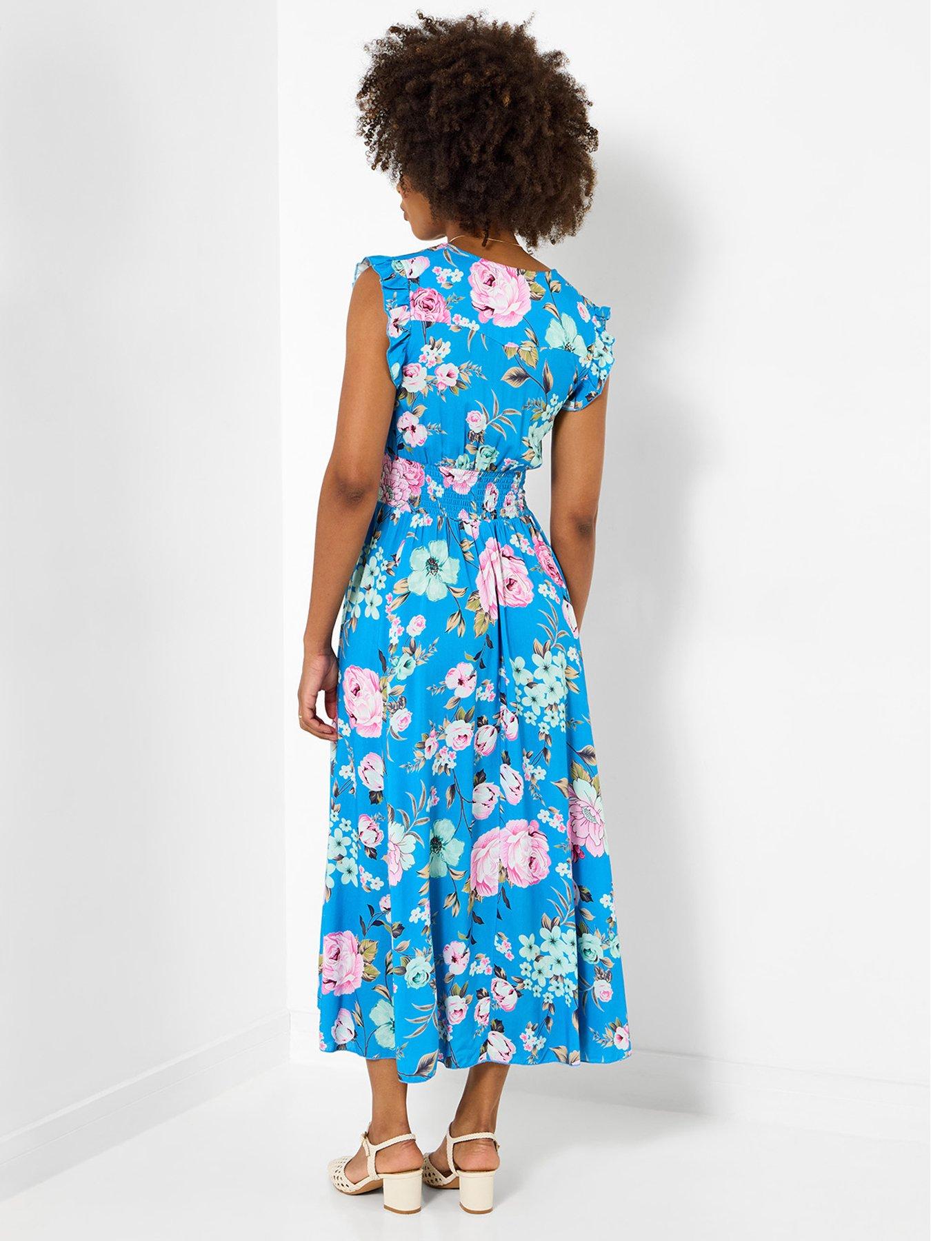 Image 3 of 6 of Joe Browns Millie Floral Midi Dress - Blue