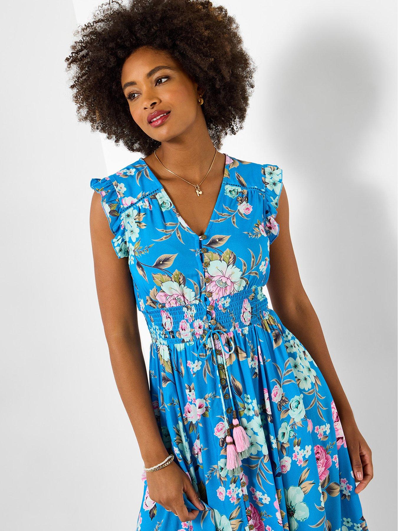 Image 4 of 6 of Joe Browns Millie Floral Midi Dress - Blue