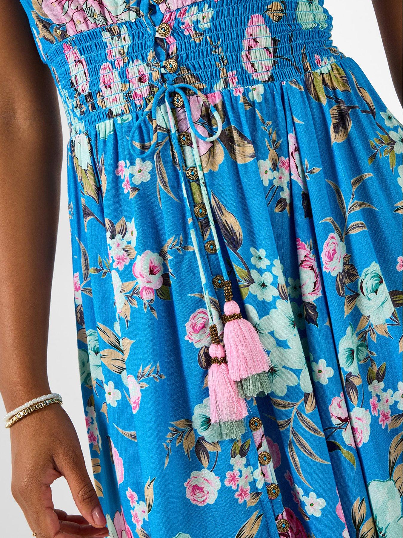 Image 5 of 6 of Joe Browns Millie Floral Midi Dress - Blue