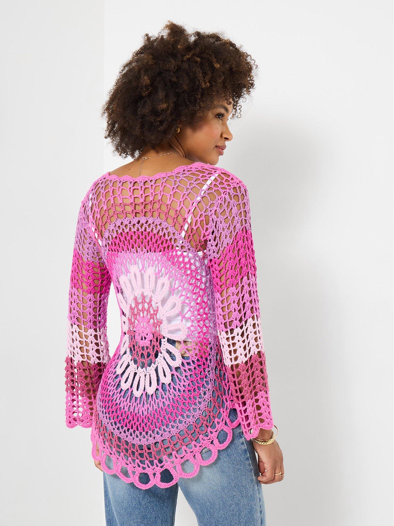 Image 2 of 6 of Joe Browns Summer Paradise Crochet Jumper - Pink