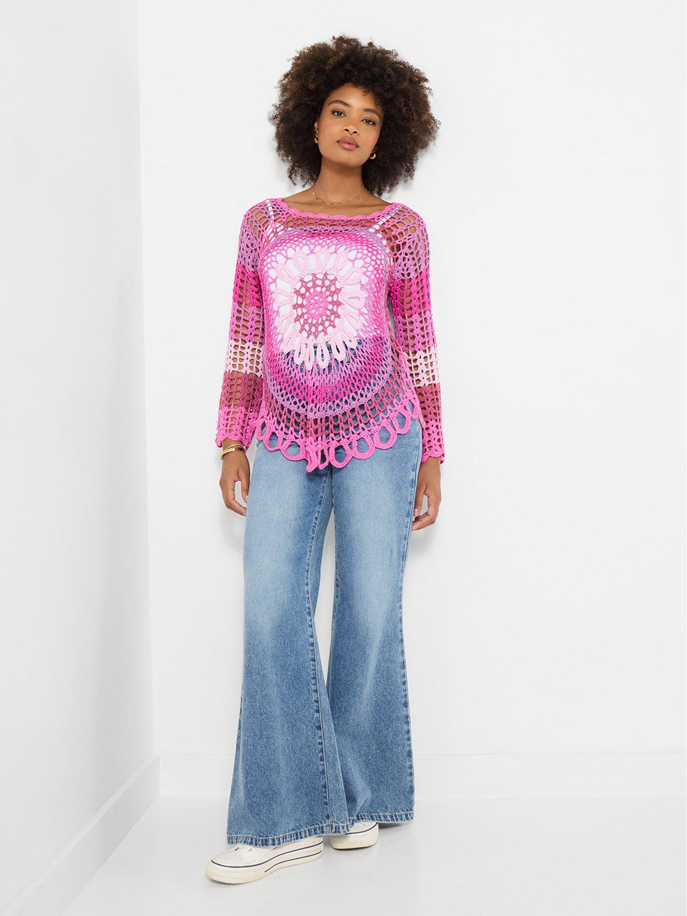 Image 3 of 6 of Joe Browns Summer Paradise Crochet Jumper - Pink