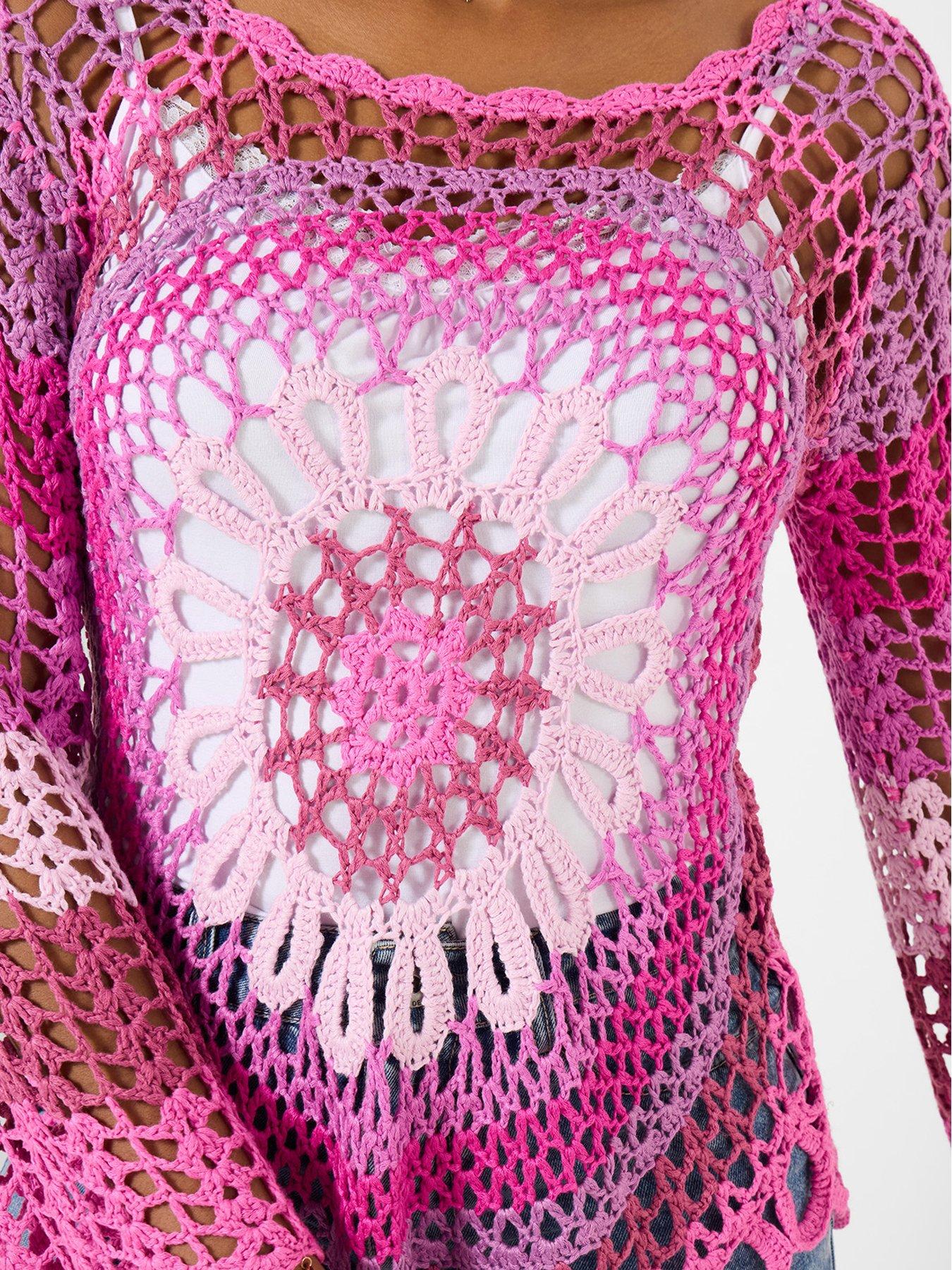 Image 4 of 6 of Joe Browns Summer Paradise Crochet Jumper - Pink