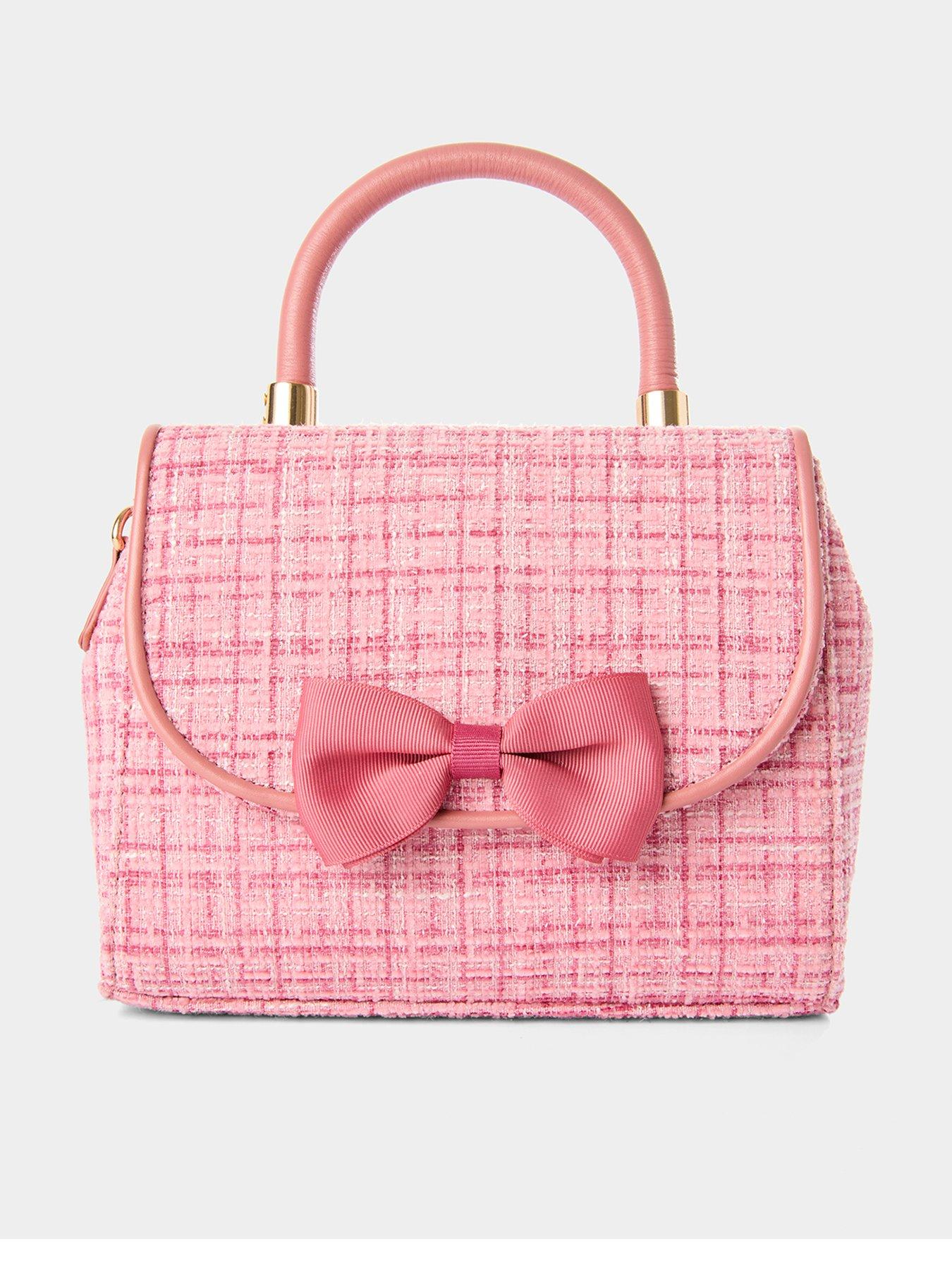 Joe Browns Margot Tweedy Bow Bag - Pink