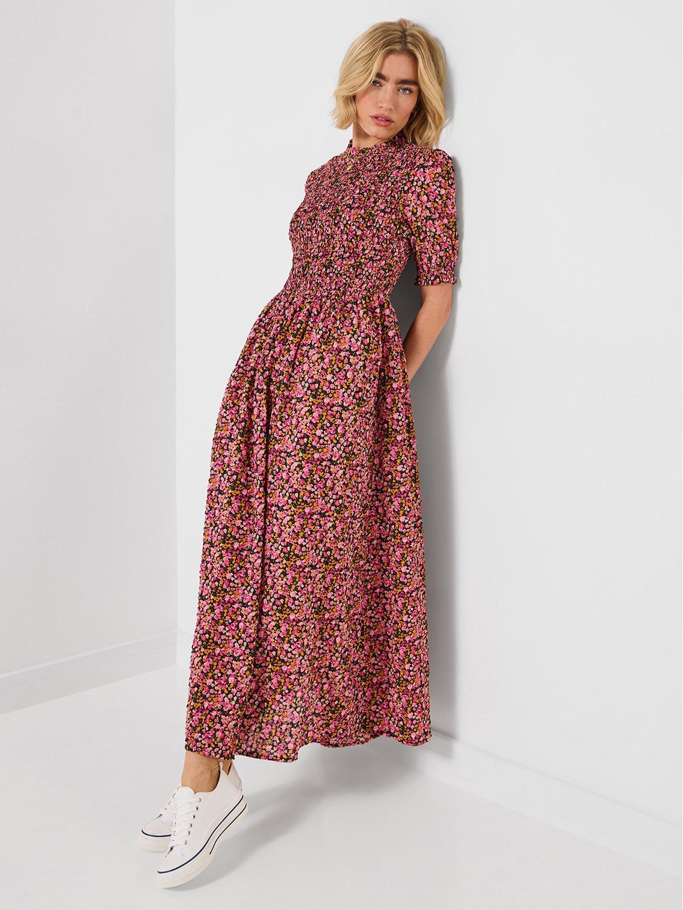 blue and brown dress clothes NEFERTITI NAVY BLUE AND ORANGE MIDI DRESS main image 0