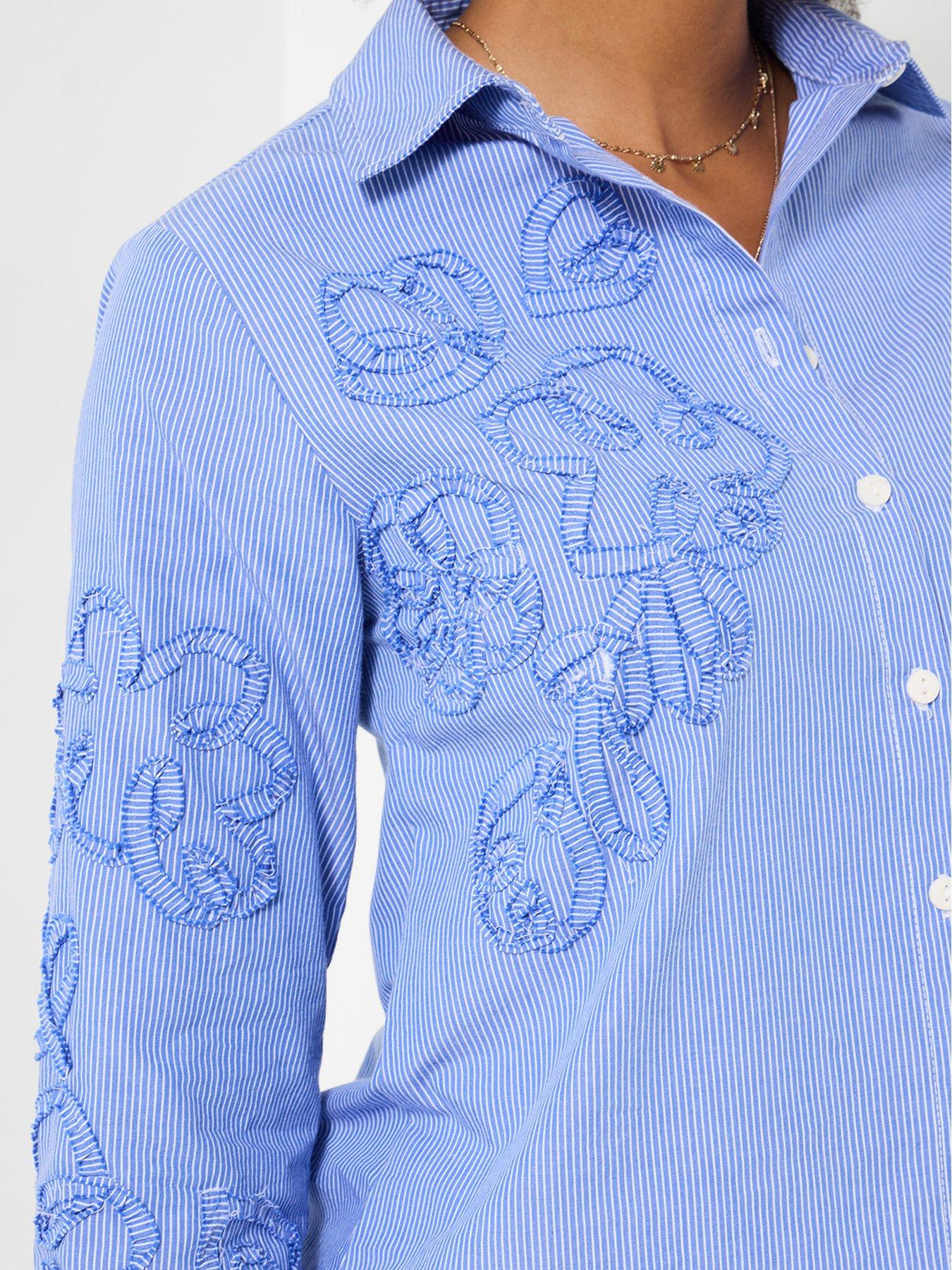 Image 5 of 6 of Joe Browns Rebecca Applique Striped Shirt - Blue
