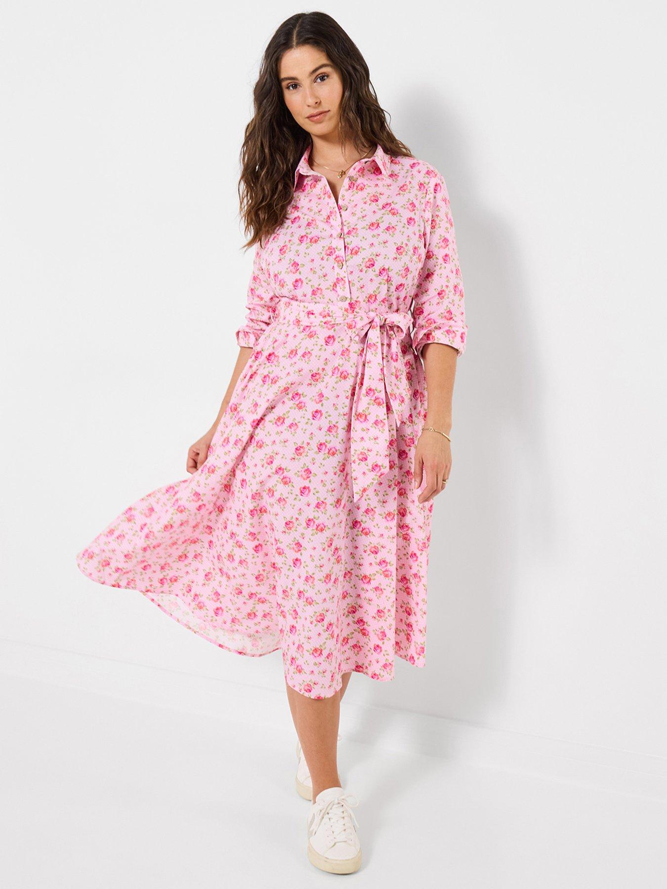 Joe Browns Roses Are Red Cotton Shirt Dress - Pink
