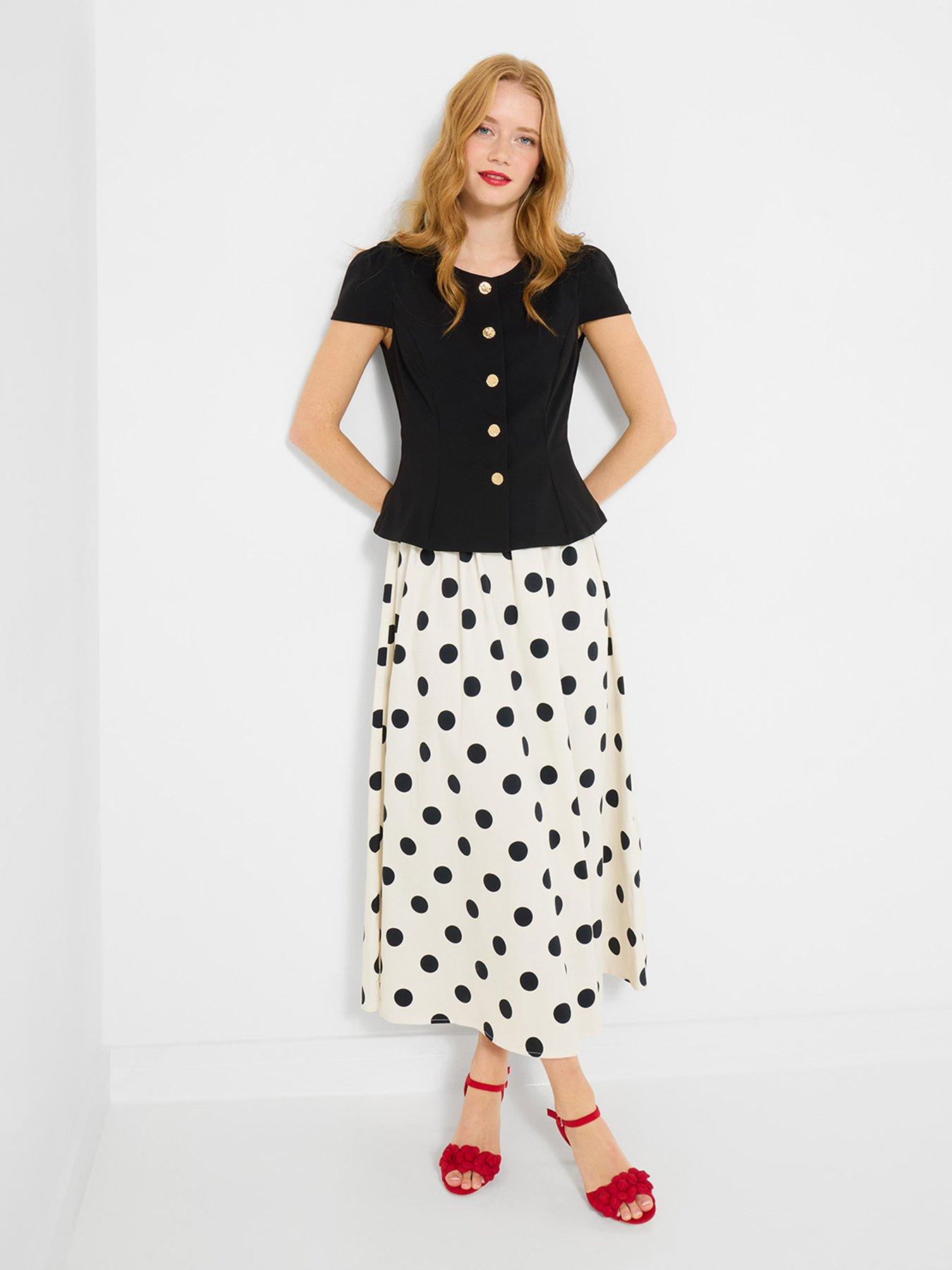 Image 2 of 6 of Joe Browns Perfectly Polka Dot 2-In-1 Dress - Black